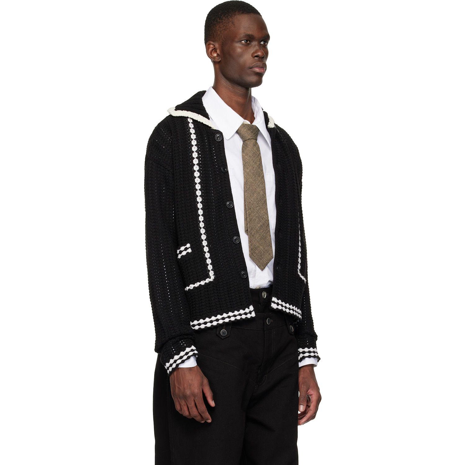  Andersson Bell Black New Fantasia Collar Cardigan 