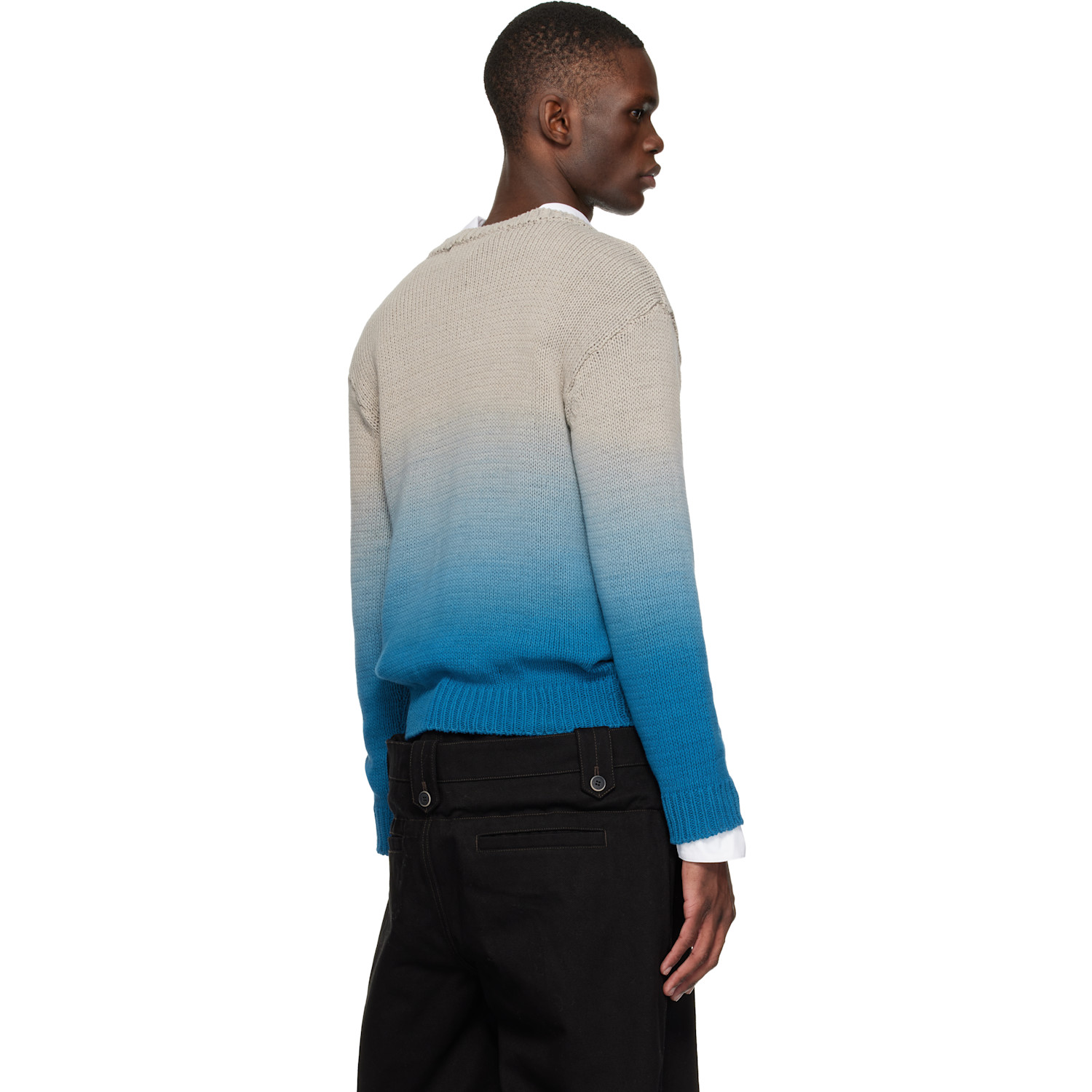  Andersson Bell Beige & Blue Gradient Henry-neck Sweater 