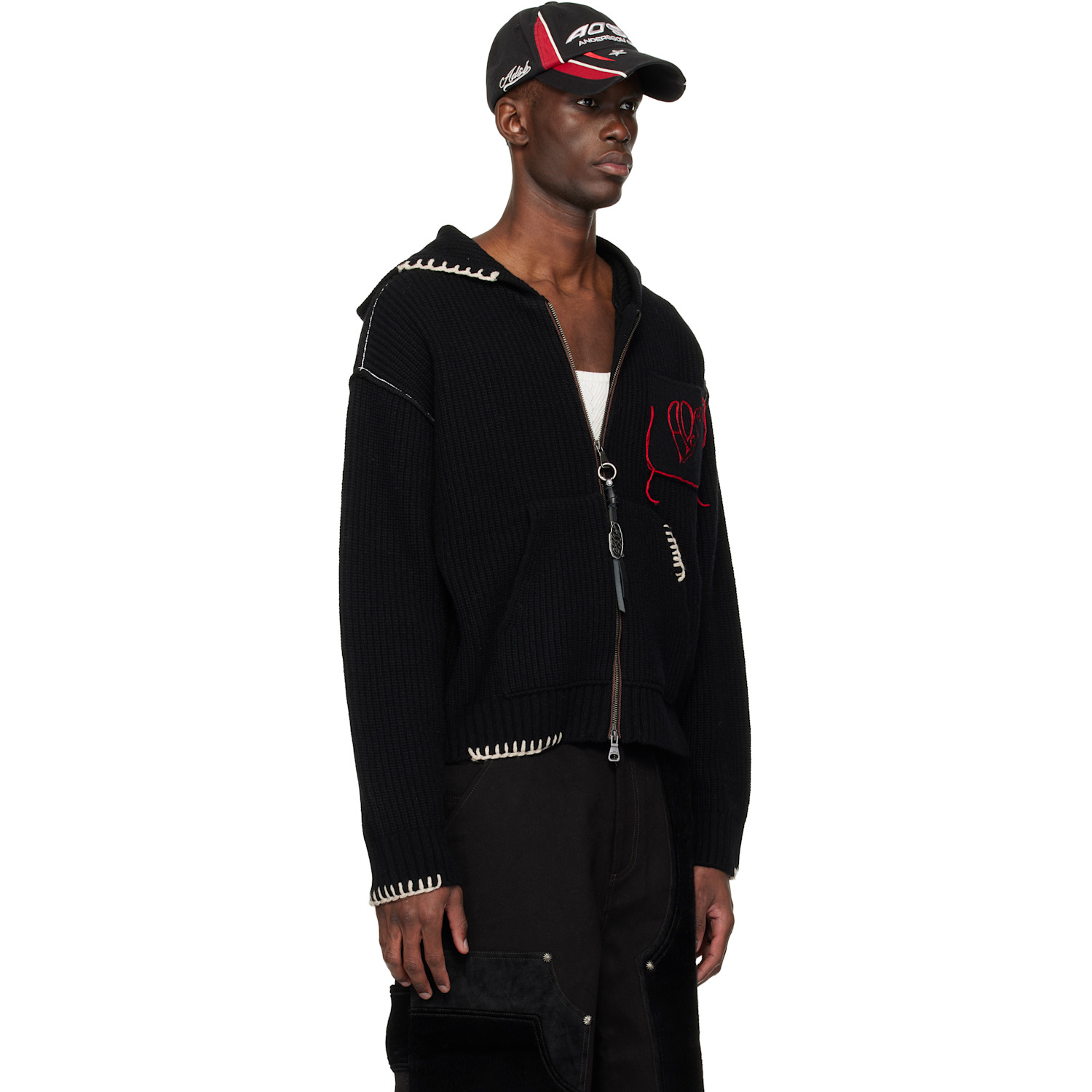  Andersson Bell Black Heart Logo Zip-up Hoodie 