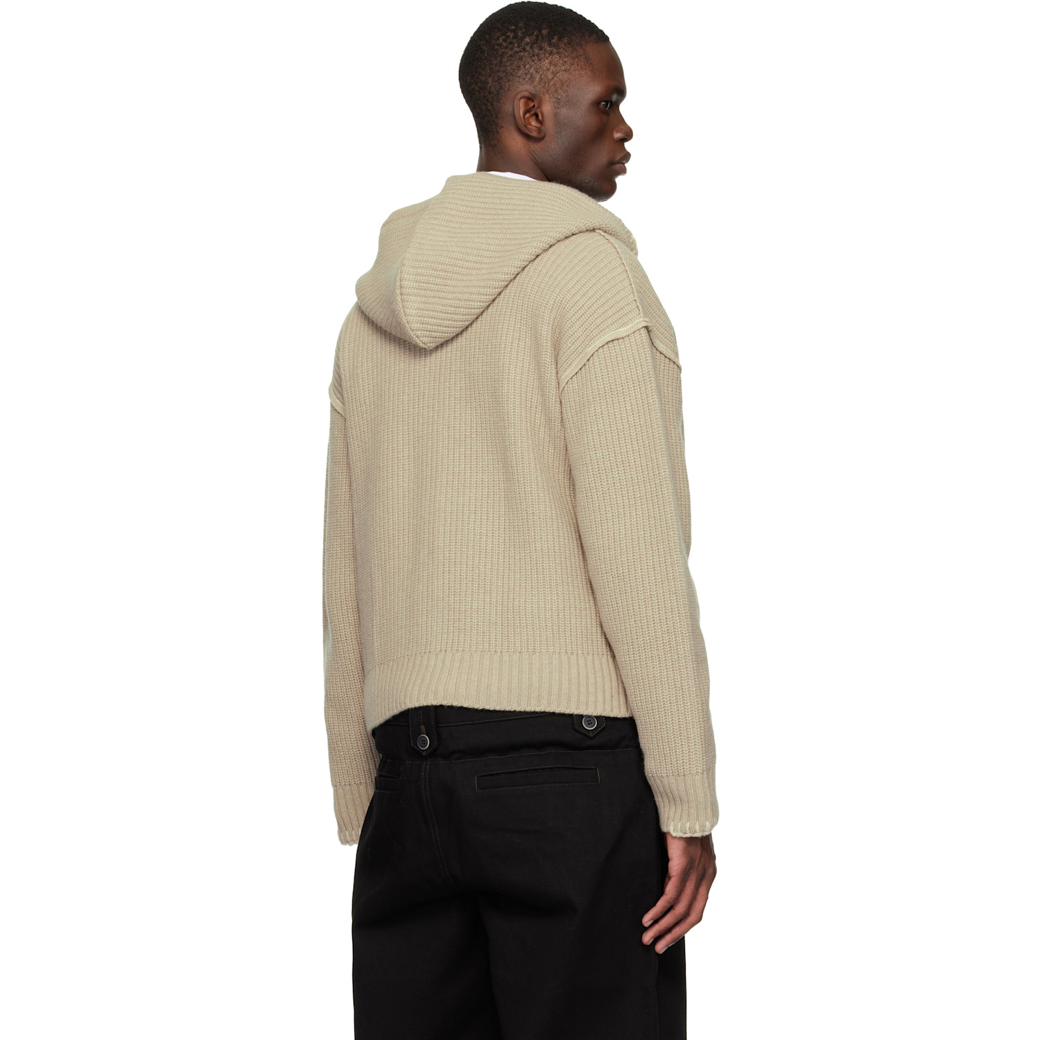  Andersson Bell Beige Heart Logo Zip-up Hoodie 