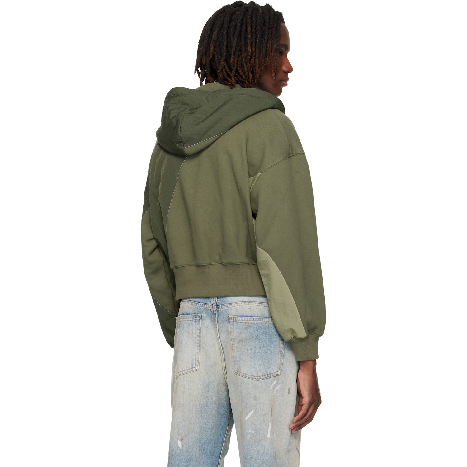  Andersson Bell Khaki Patchwork Ma-1 Zip Up Hoodie 