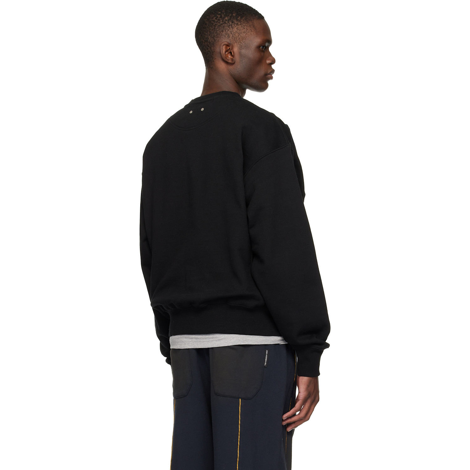 Andersson Bell Black & Navy Arch Logo Layered Sweatshirt 