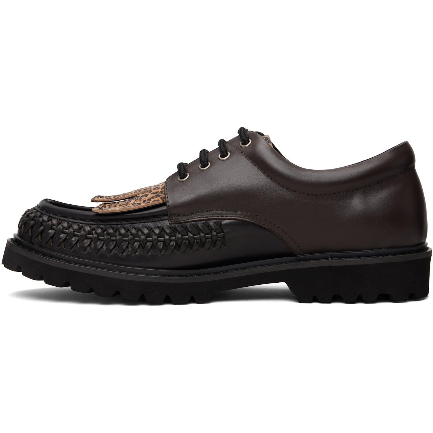  Andersson Bell Black & Brown Fringed Woven Loafers 