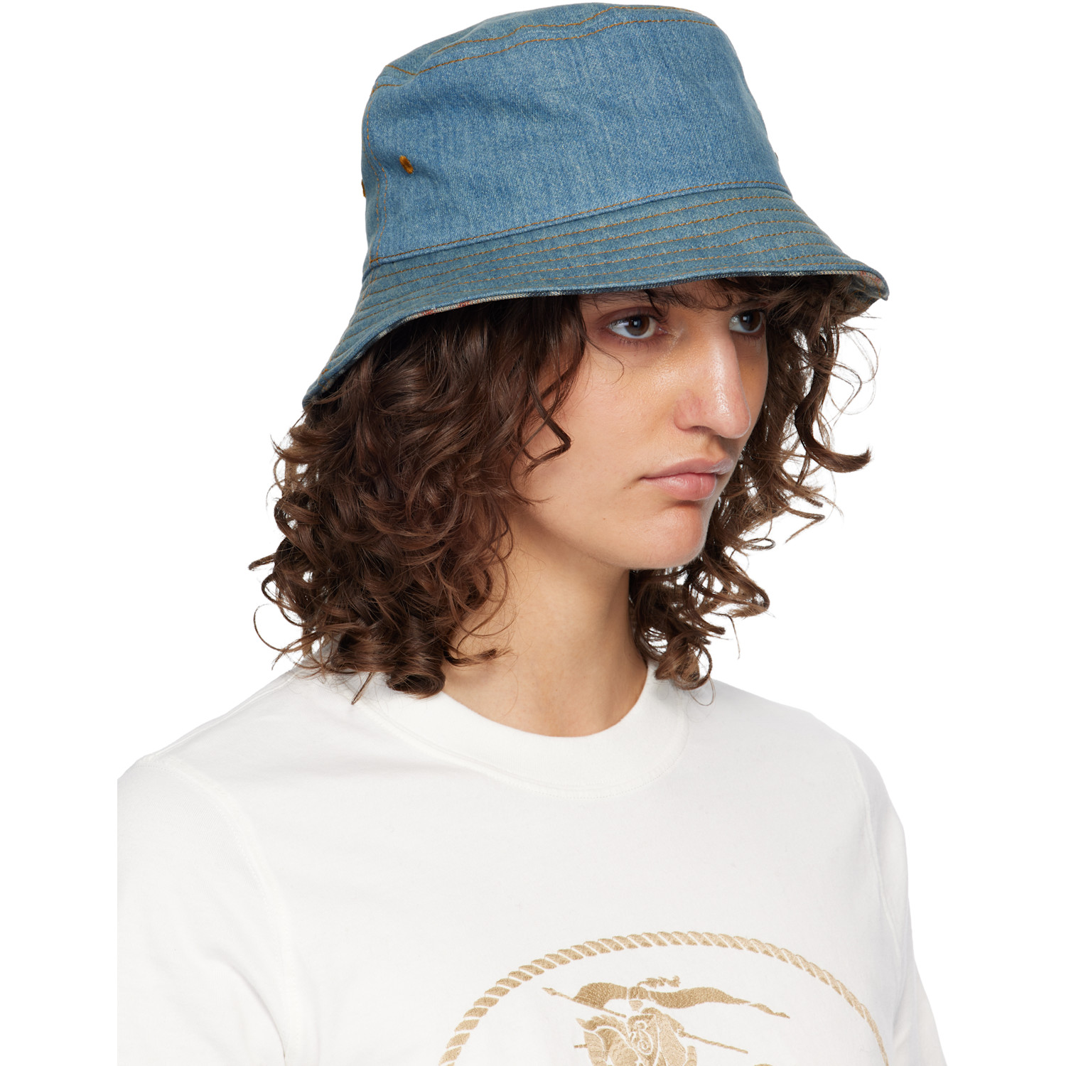  Burberry Blue Denim Bucket Hat 