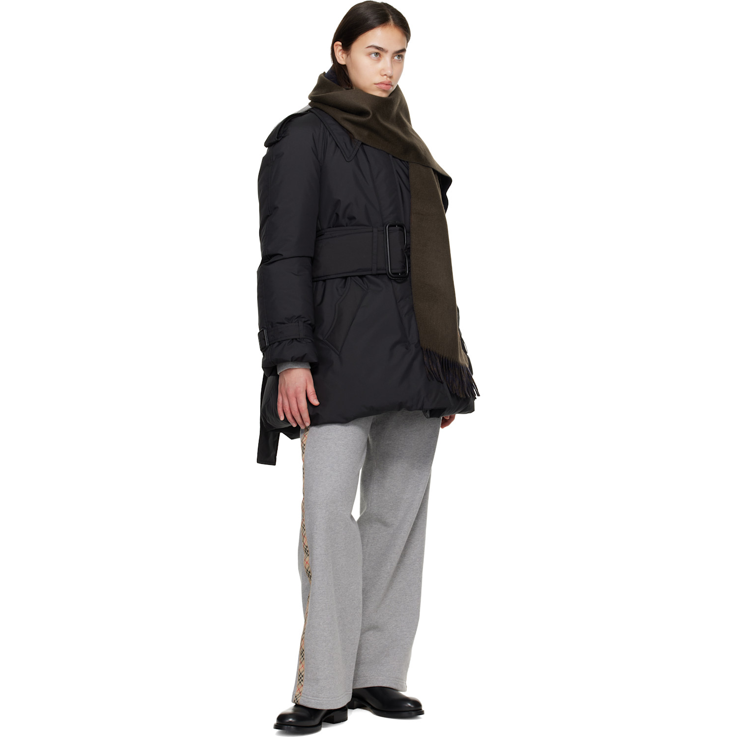  Burberry Brown Reversible Cashmere Scarf 