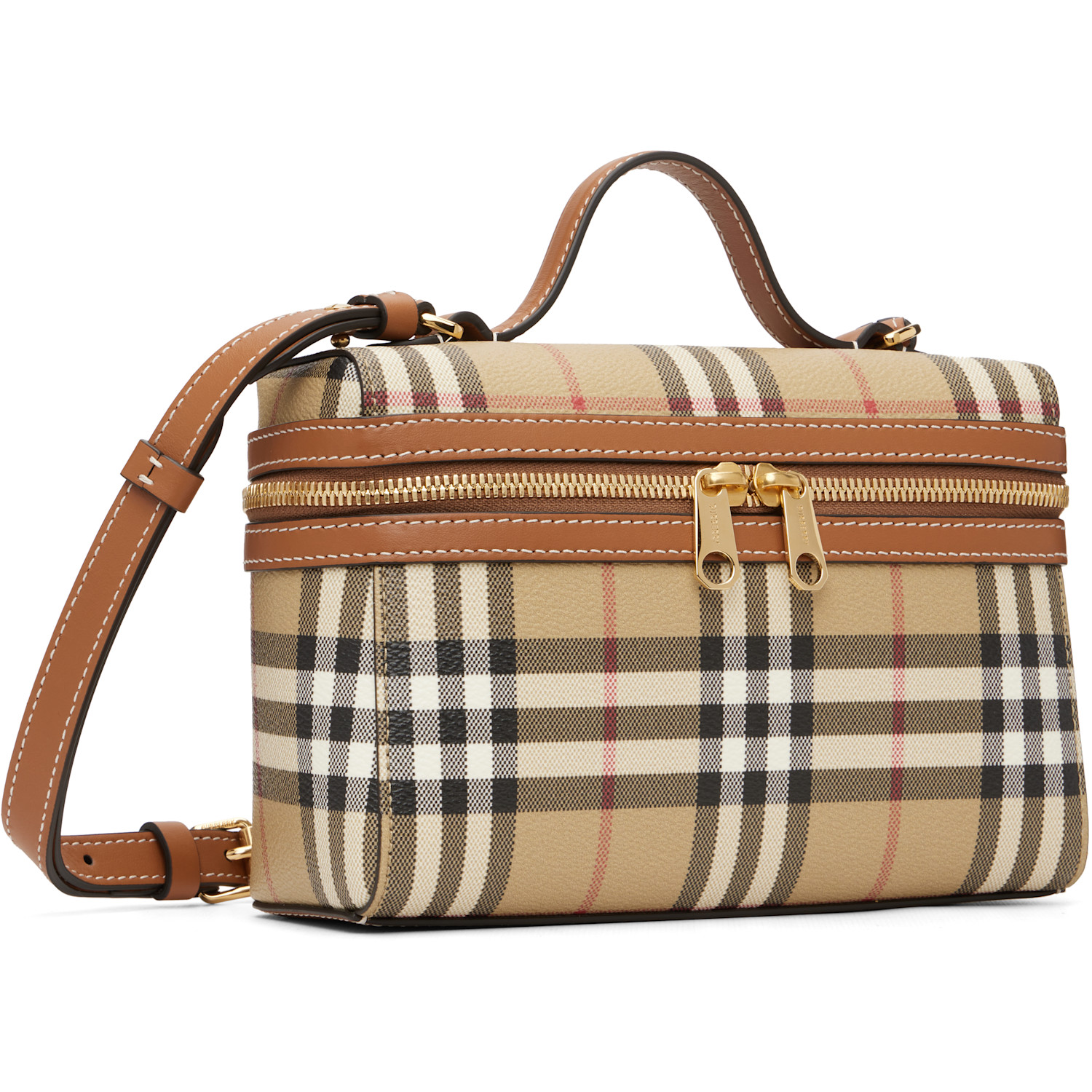  Burberry Beige Check Vanity Bag 