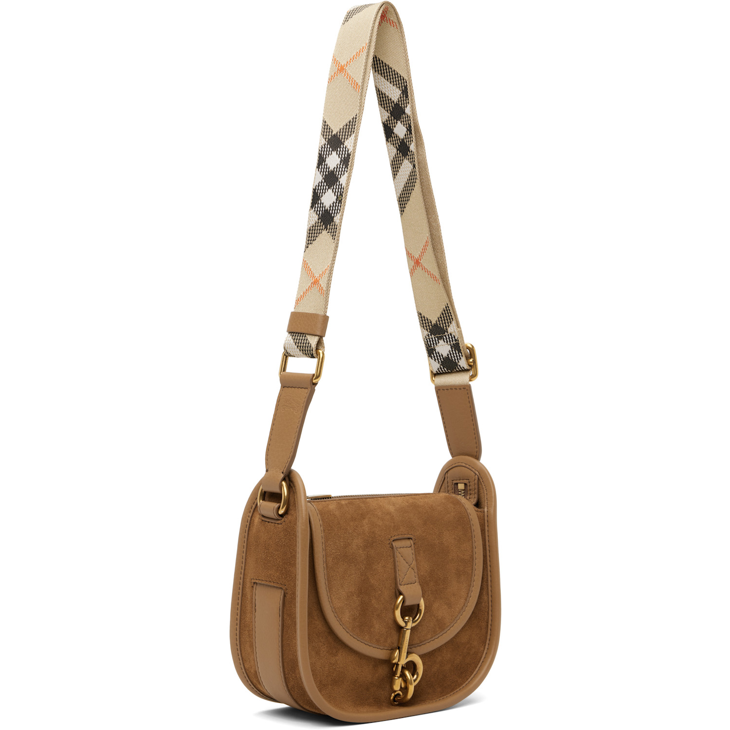  Burberry Brown Mini B Clip Messenger Bag 