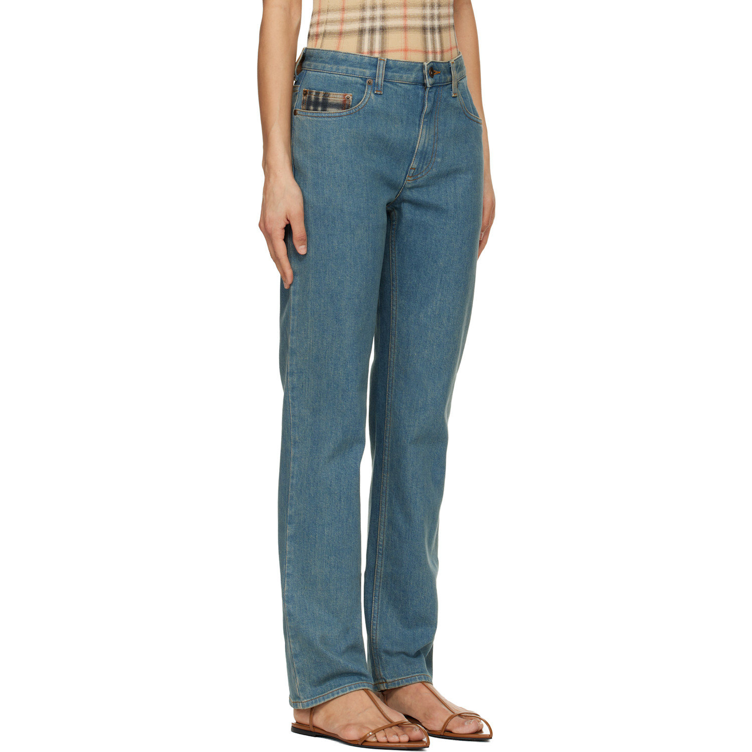  Burberry Blue Mid-rise Straight Jeans 