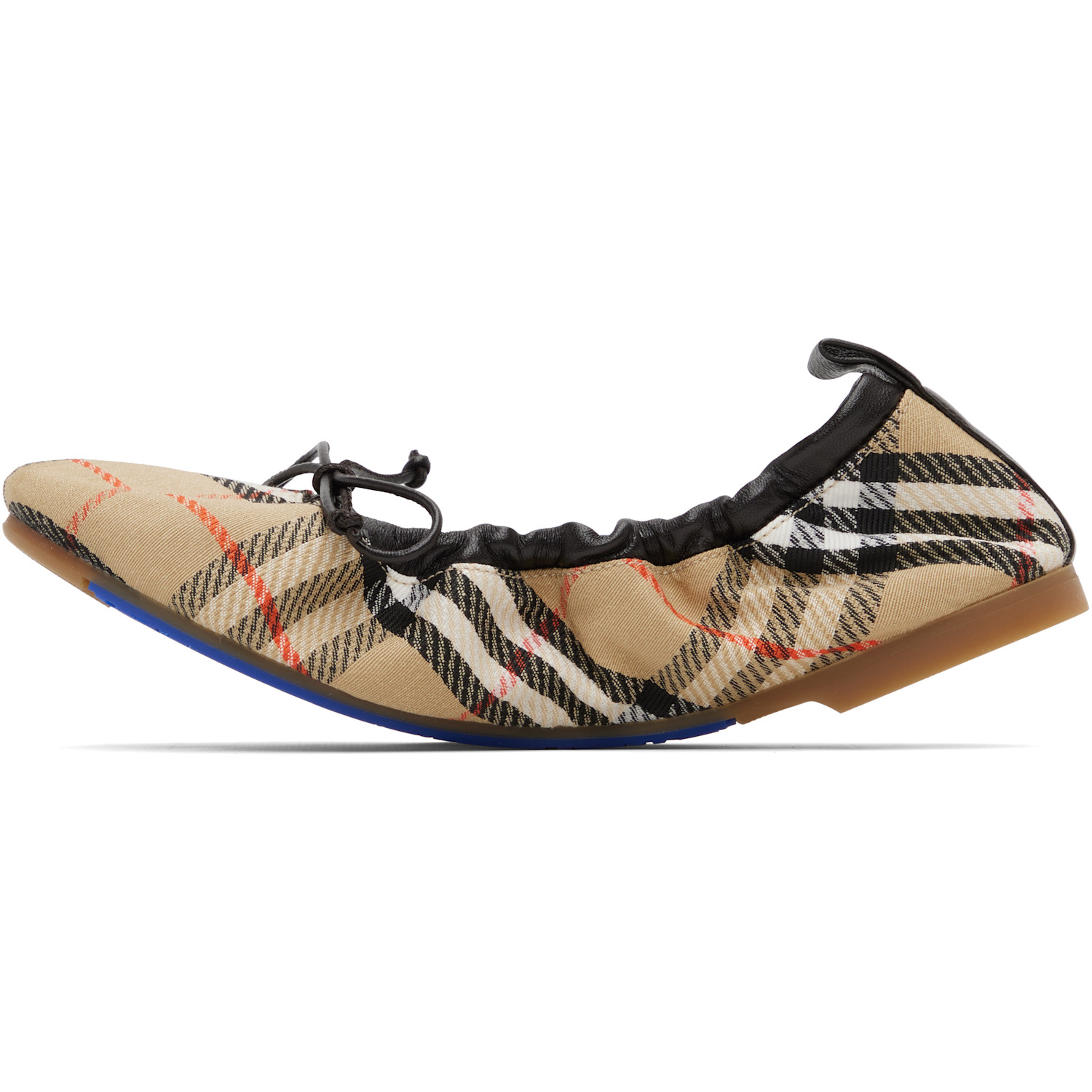  Burberry Tan Check Fawn Ballerina Flats 