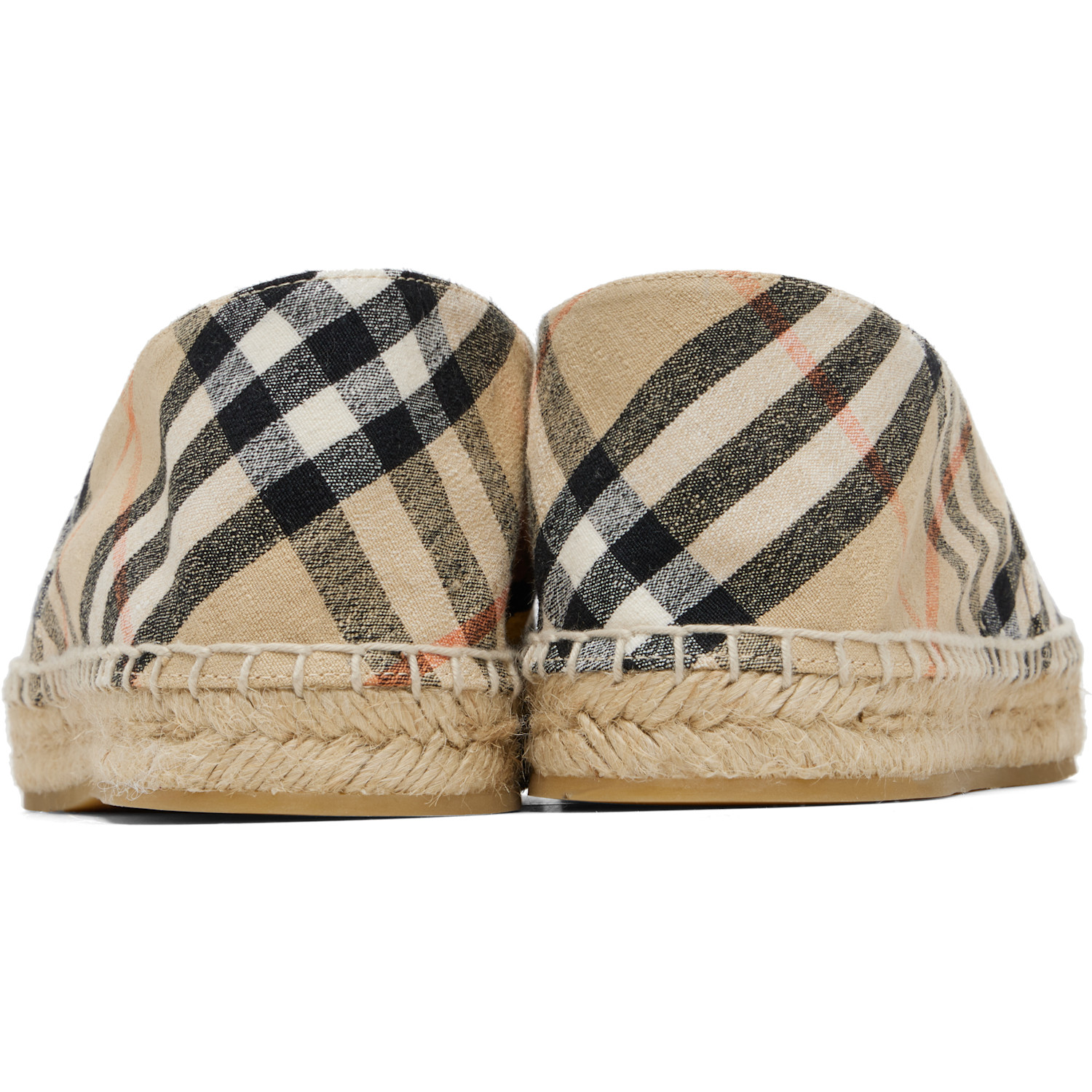  Burberry Beige Check Mews Espadrilles 