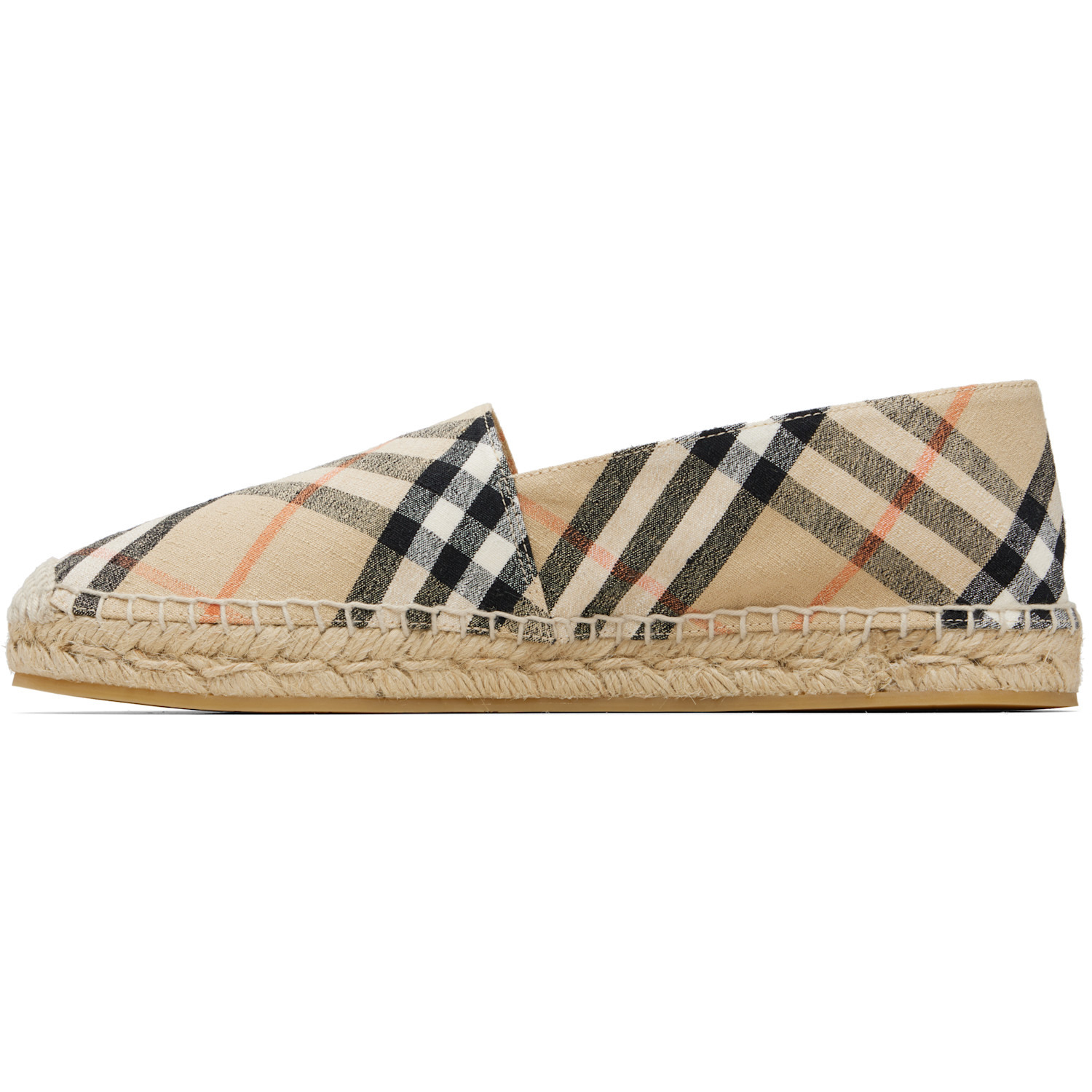  Burberry Beige Check Mews Espadrilles 