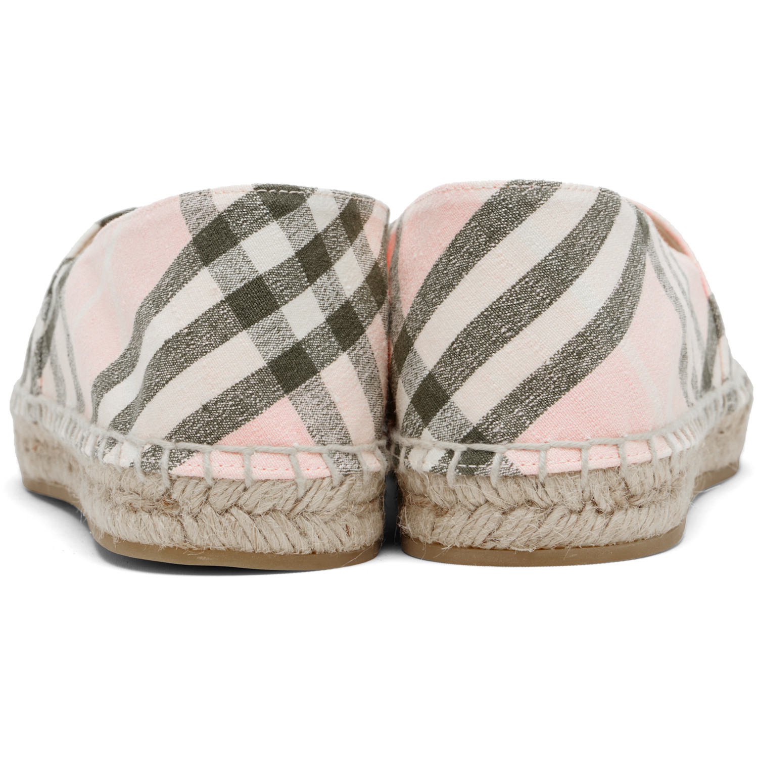  Burberry Pink & Khaki Check Mews Espadrilles​ 