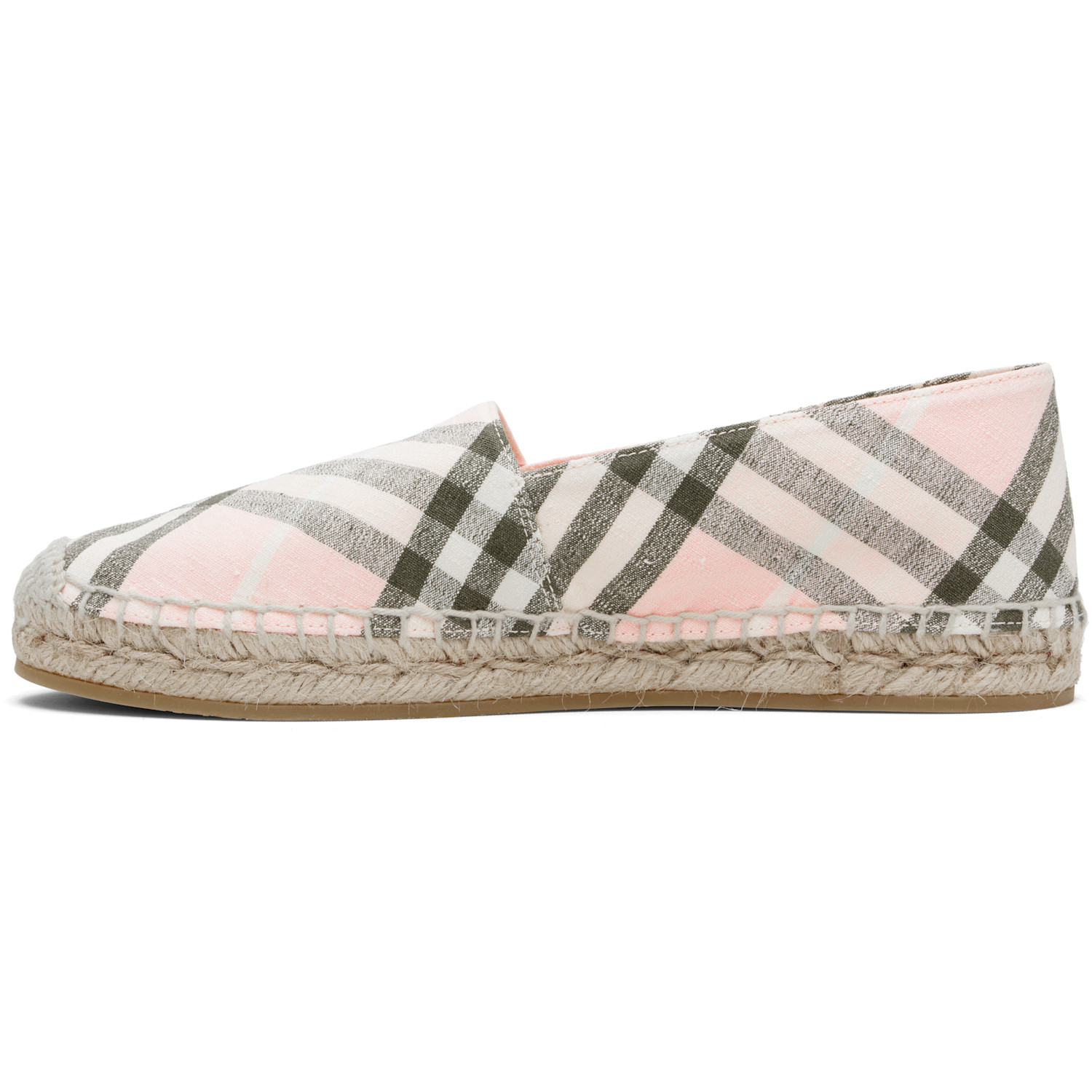  Burberry Pink & Khaki Check Mews Espadrilles​ 