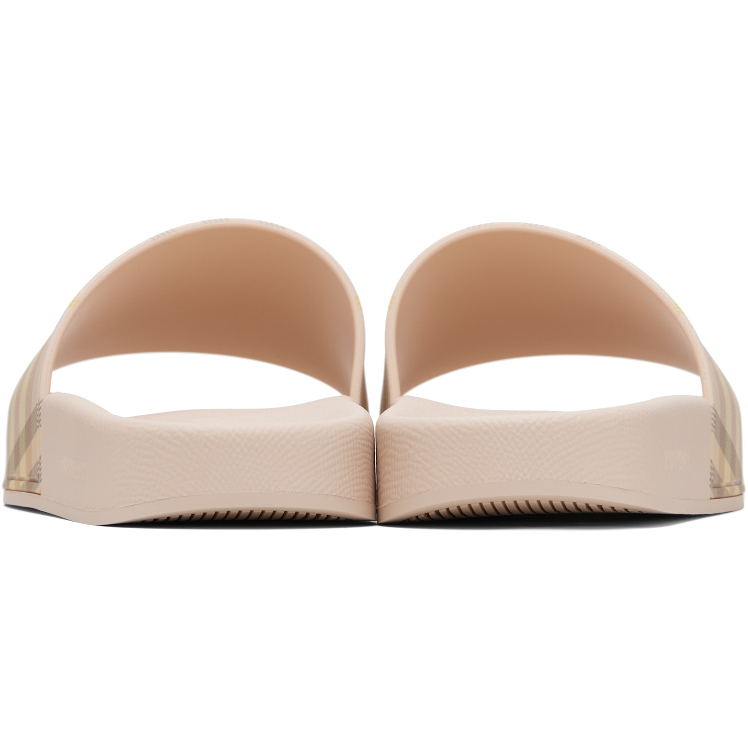  Burberry Pink Check Slides 