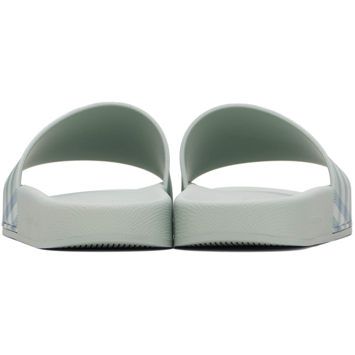  Burberry Green Check Slides 