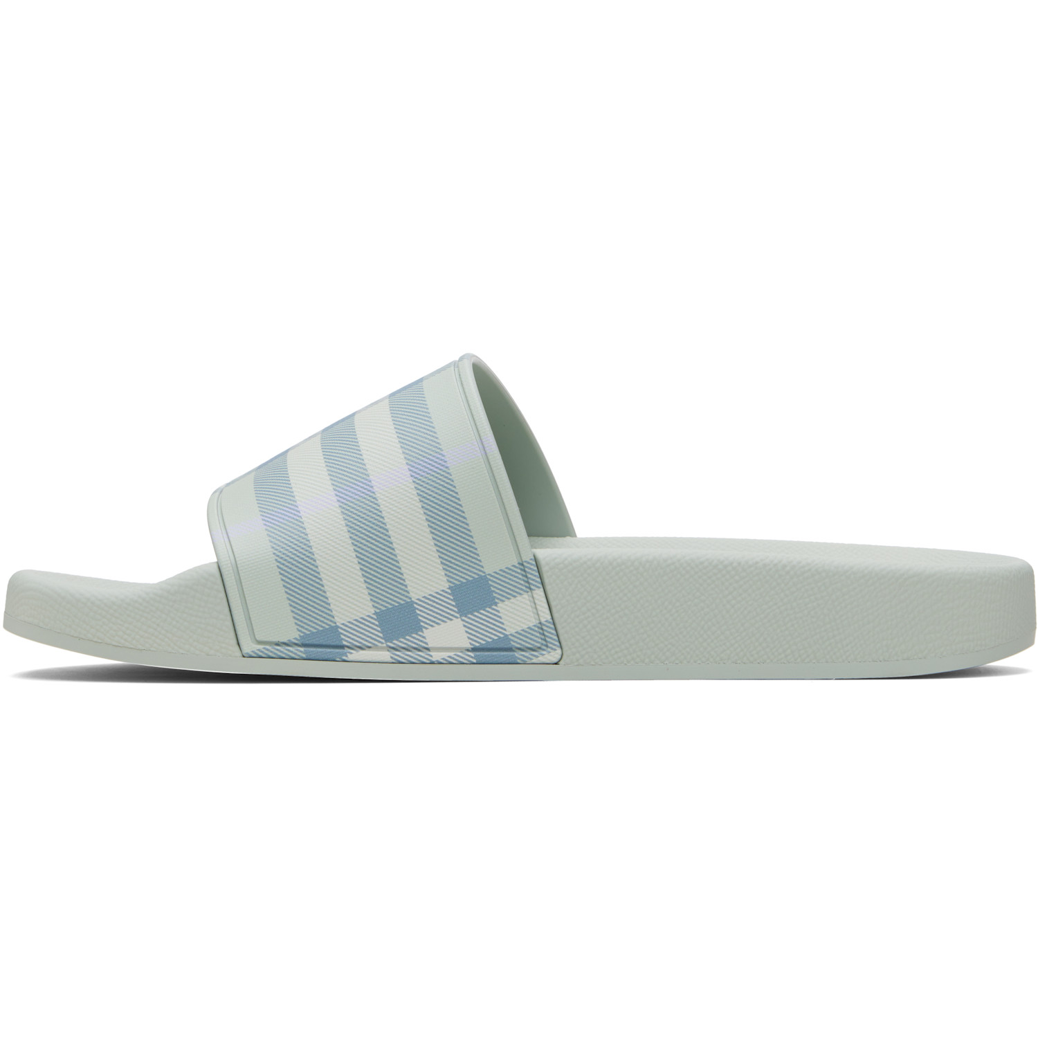  Burberry Green Check Slides 