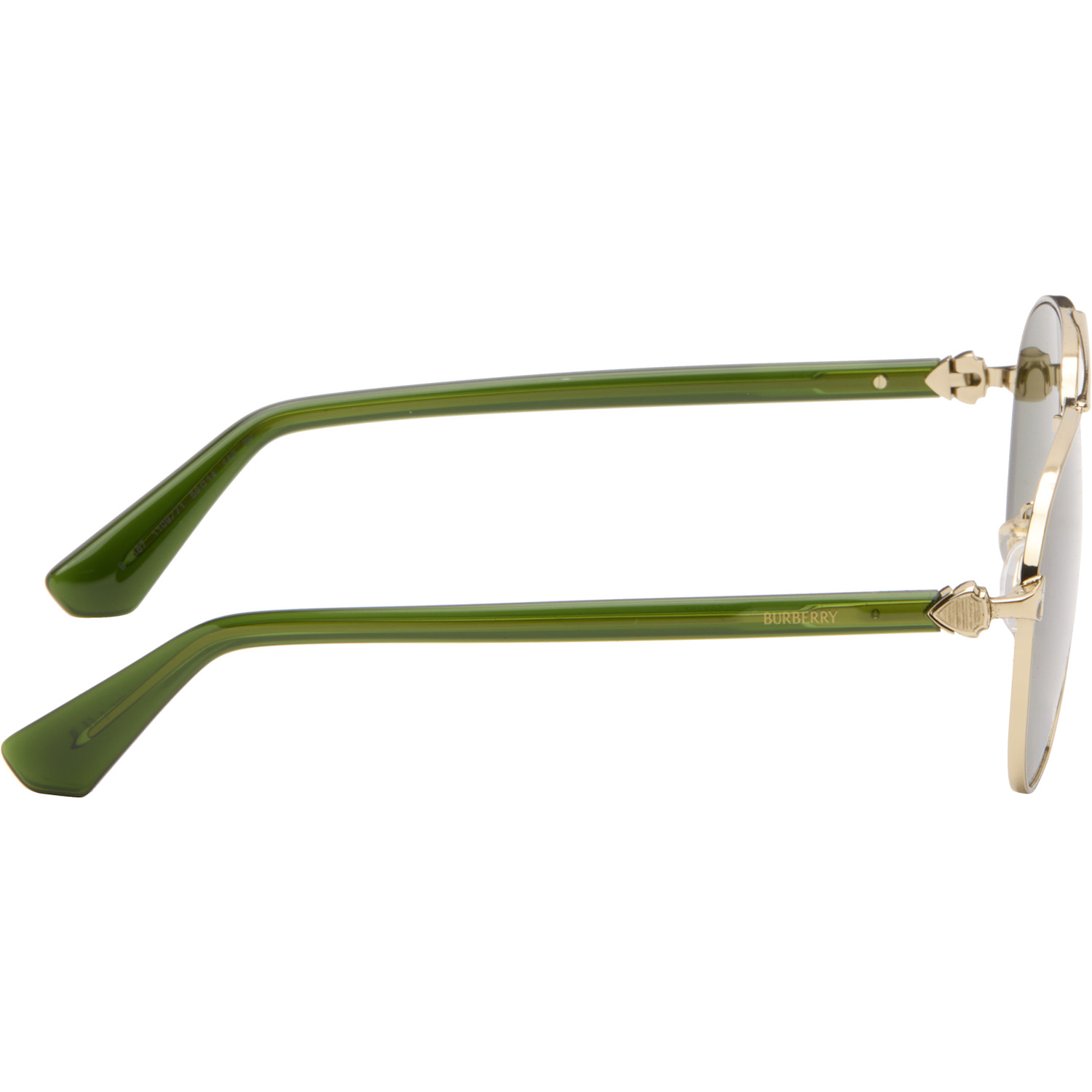  Burberry Gold Metal Shield Aviator Sunglasses​ 