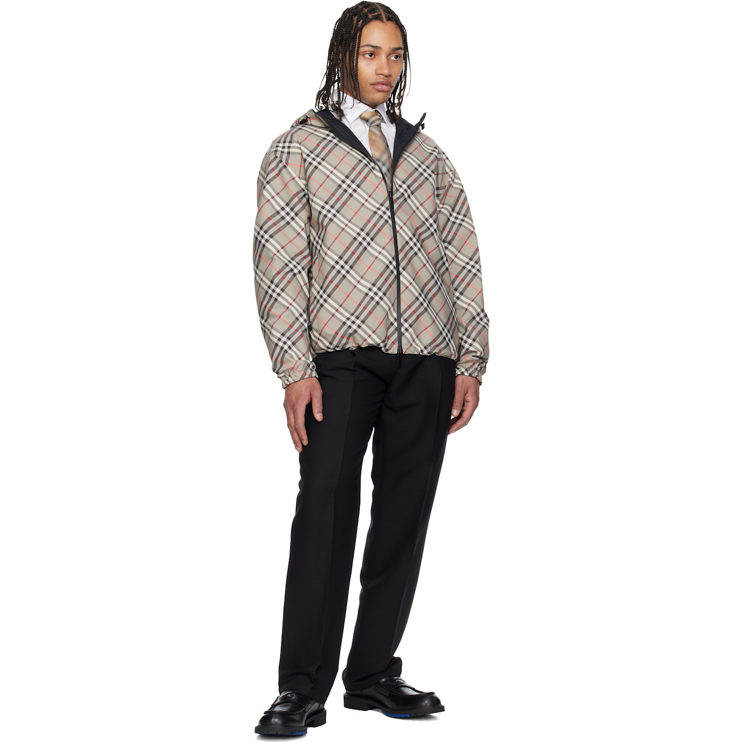  Burberry Beige Check Silk Tie 