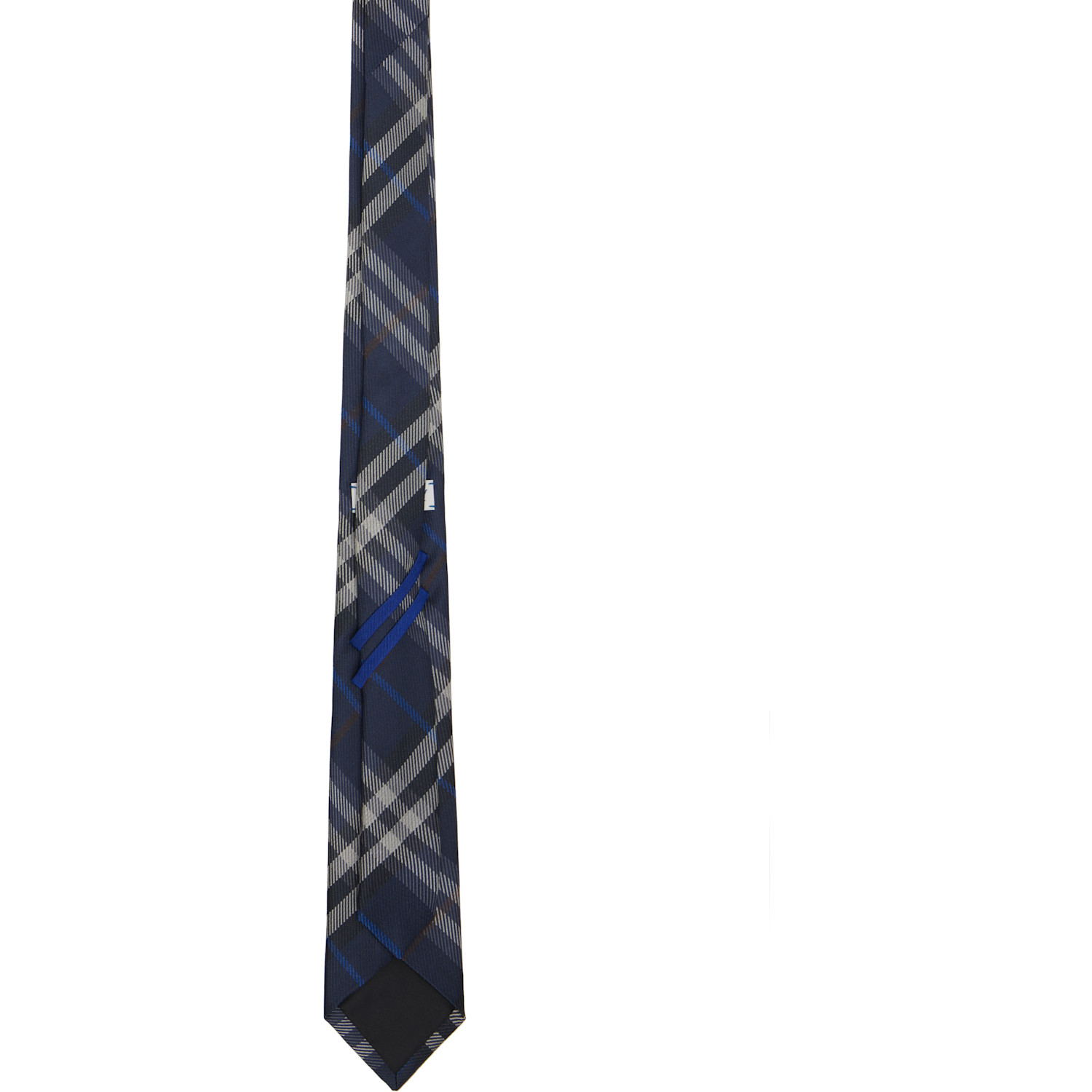  Burberry Navy Check Silk Tie 