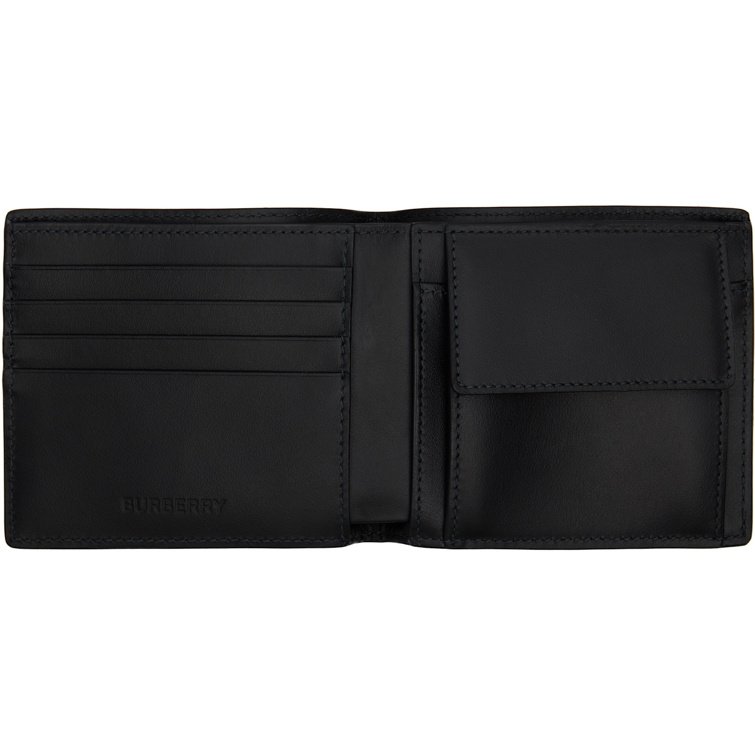  Burberry Black & Gray Check Slim Bifold Wallet 