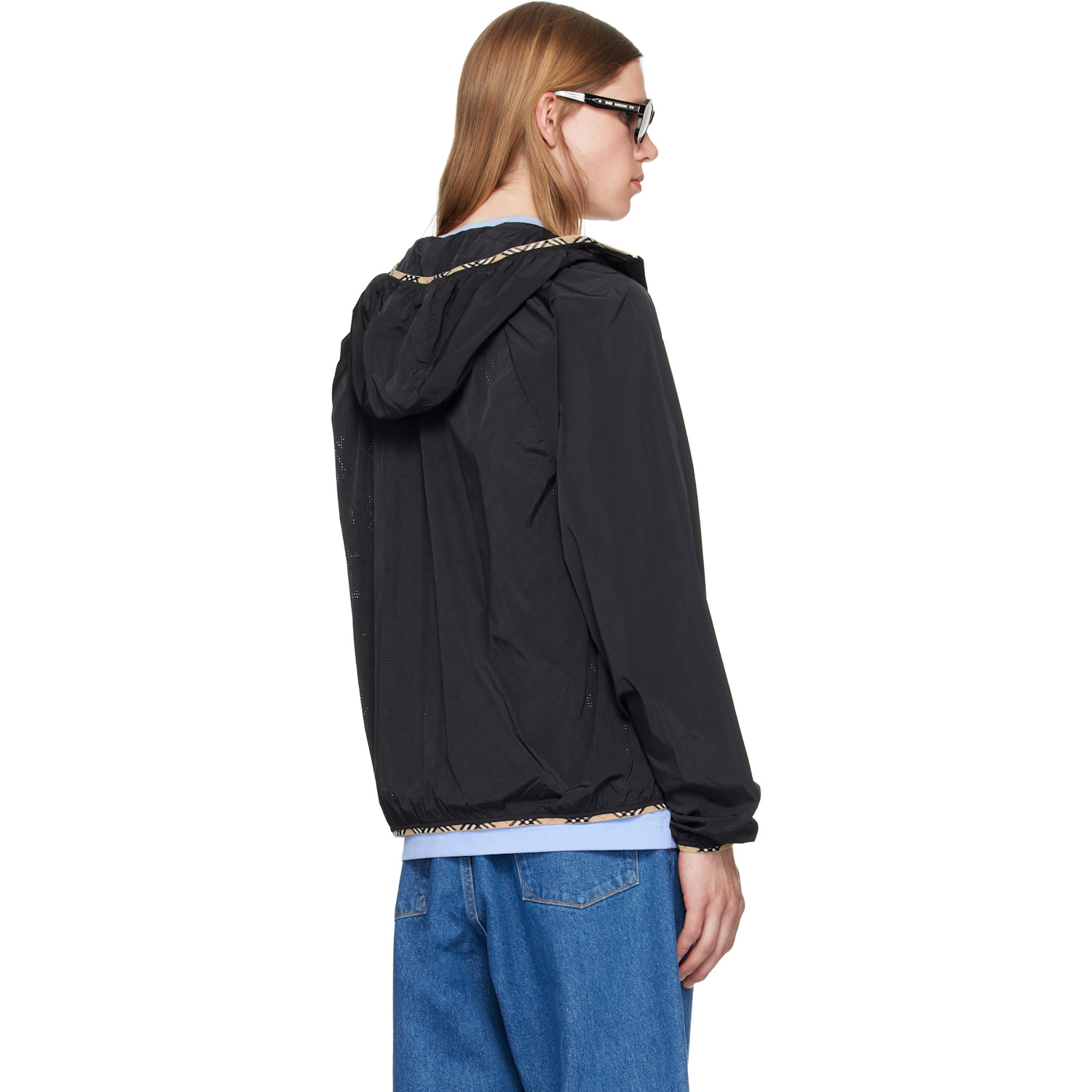  Burberry Black Nylon Hooded Jacket 
