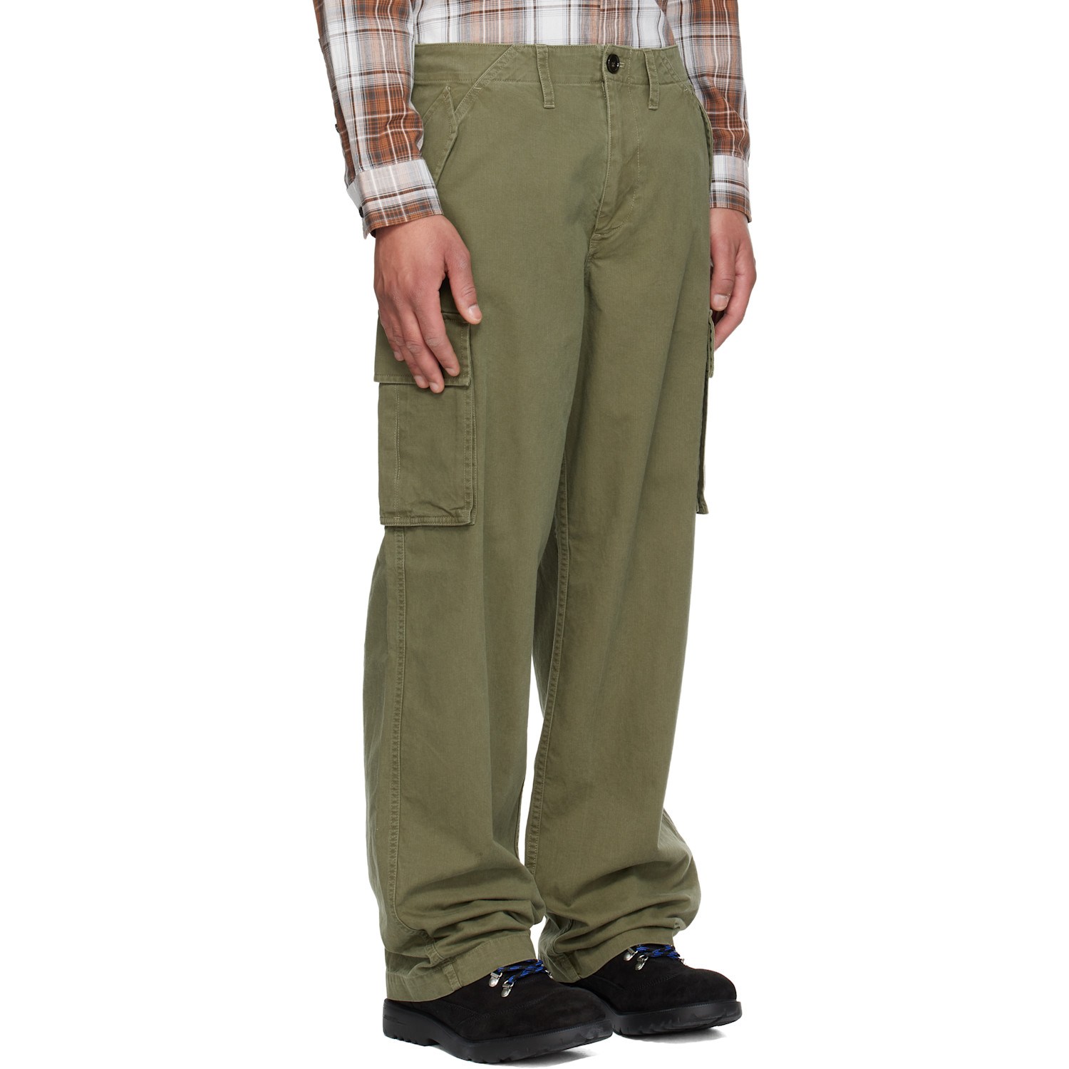  Burberry Green Cotton Cargo Trousers 