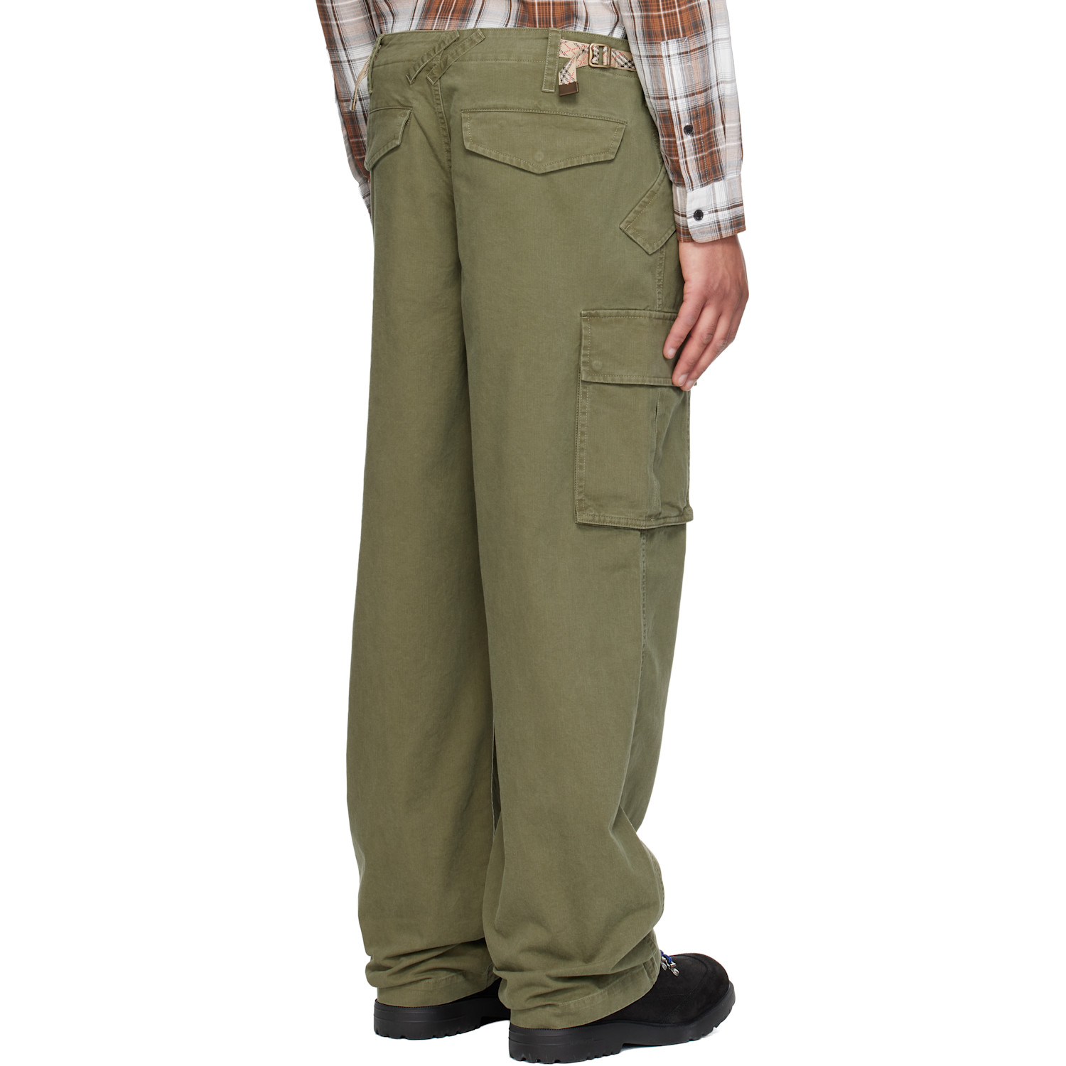  Burberry Green Cotton Cargo Trousers 