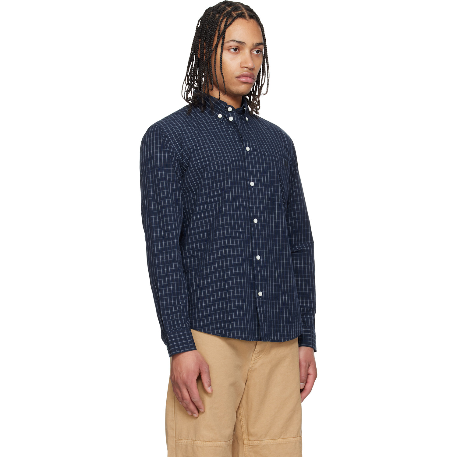  Burberry Navy Roland Check Shirt 