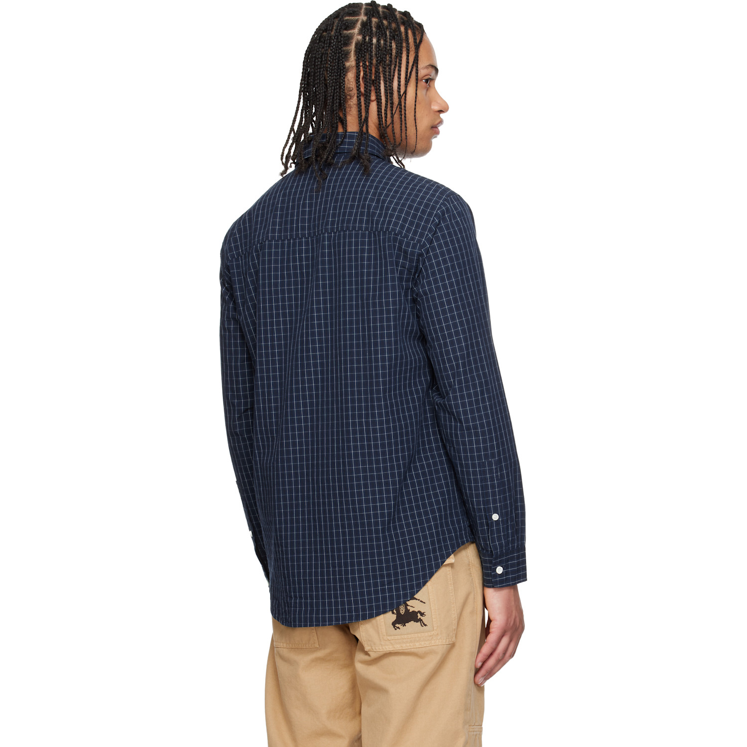  Burberry Navy Roland Check Shirt 