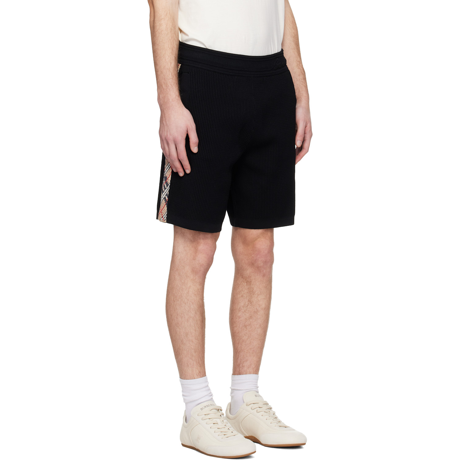  Burberry Black Check Trim Shorts 