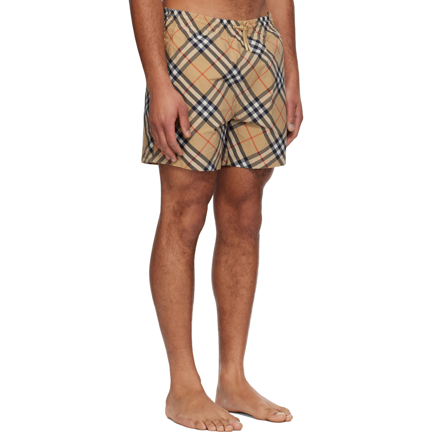  Burberry Beige Check Swim Shorts 
