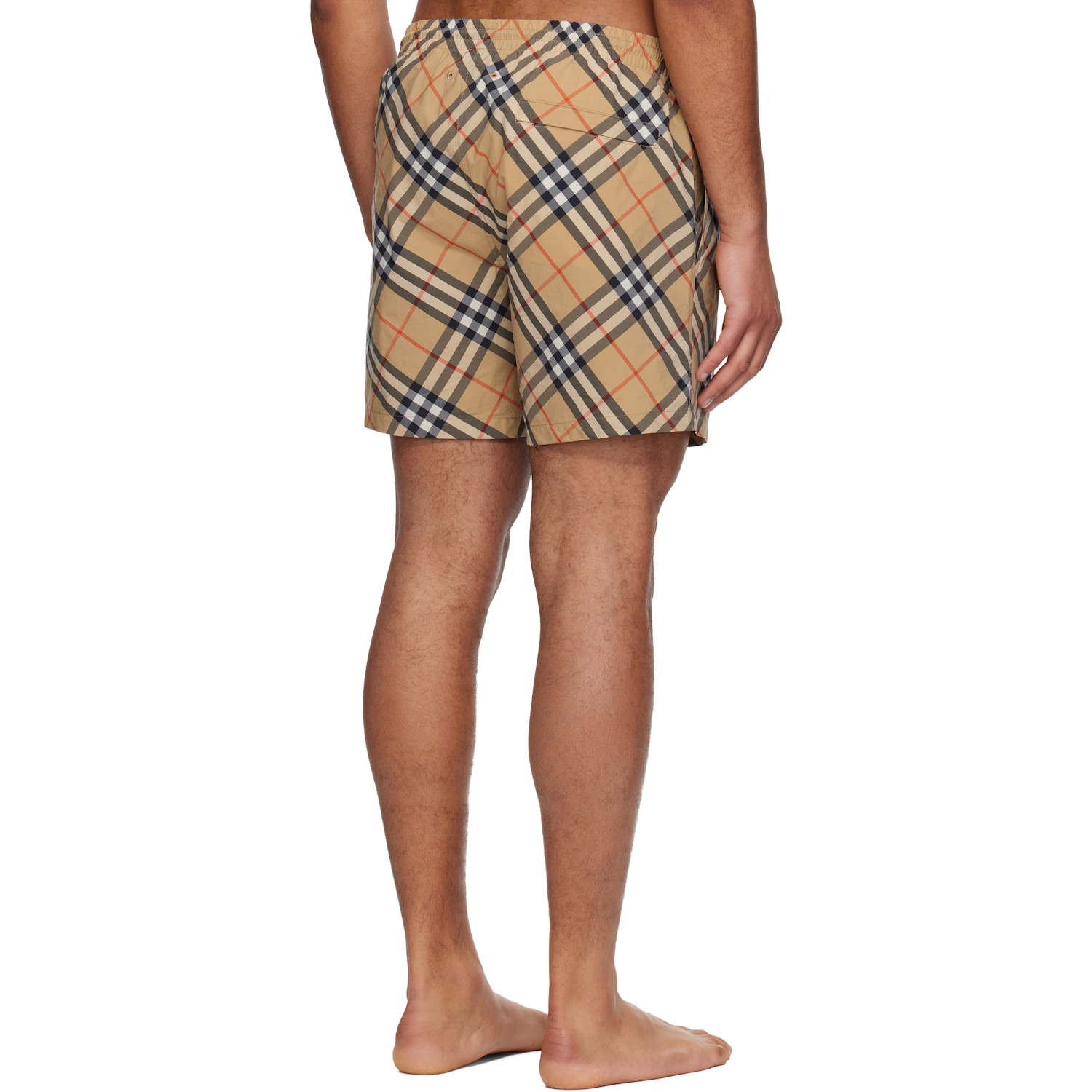  Burberry Beige Check Swim Shorts 