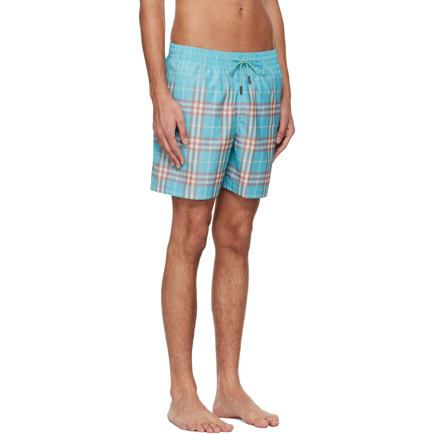  Burberry Blue Gradient Check Swim Shorts 