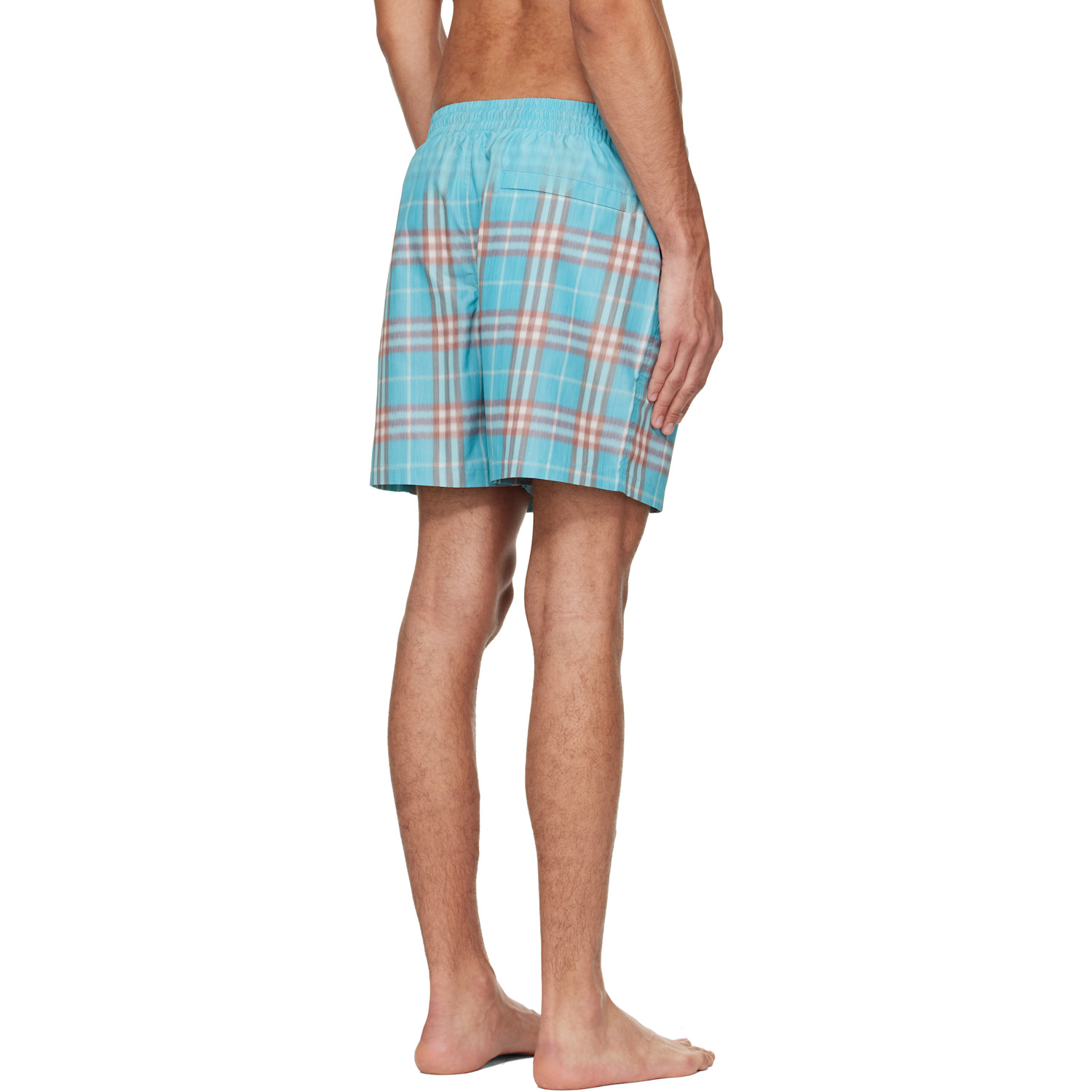  Burberry Blue Gradient Check Swim Shorts 
