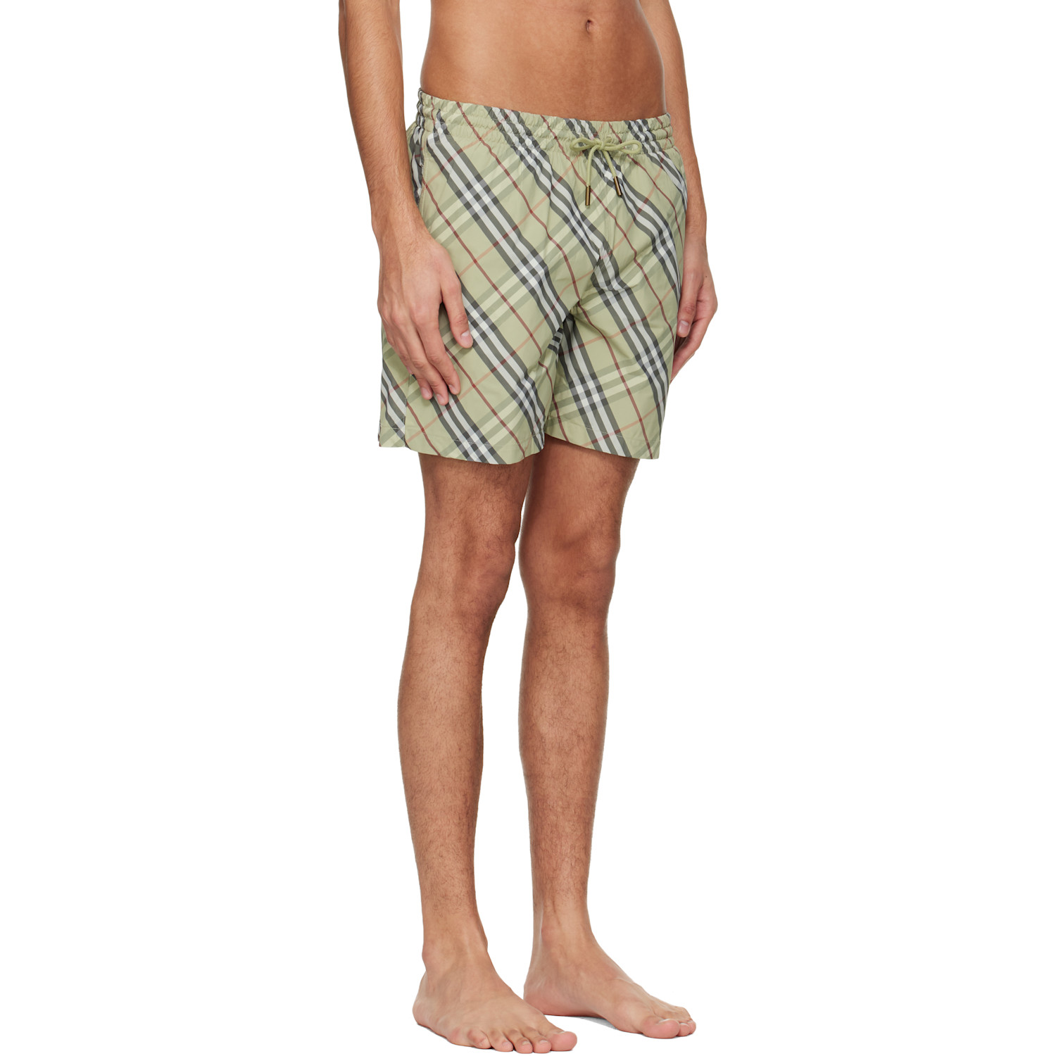  Burberry Green Check Swim Shorts 