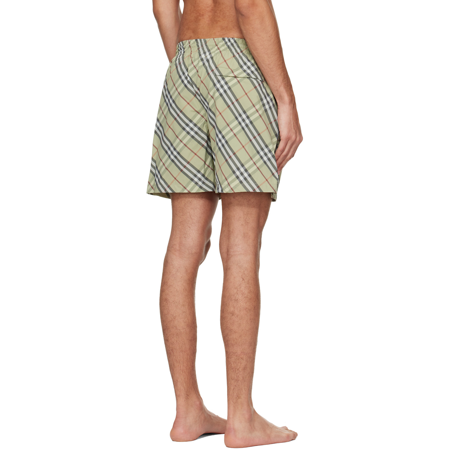  Burberry Green Check Swim Shorts 