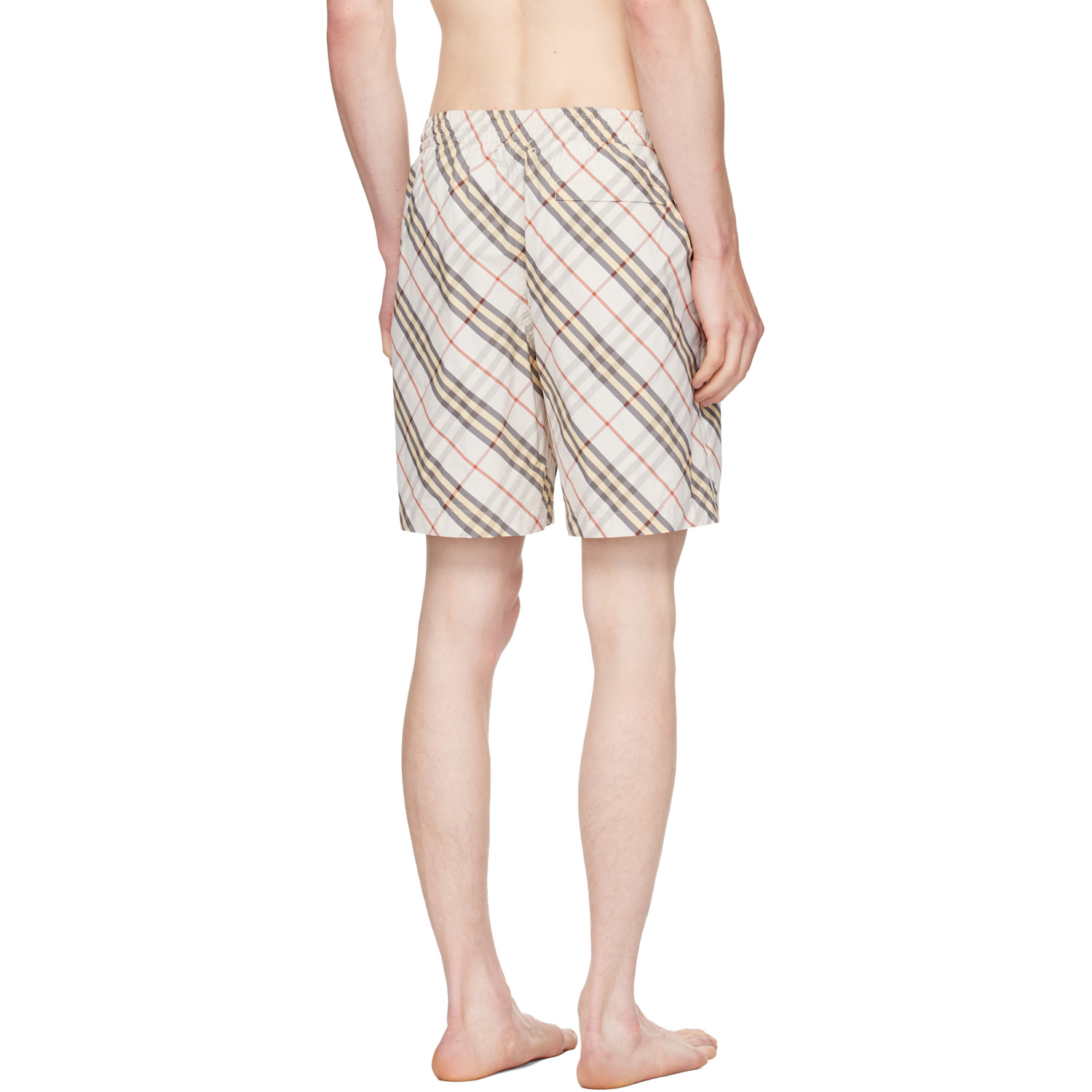  Burberry Beige Check Swim Shorts 