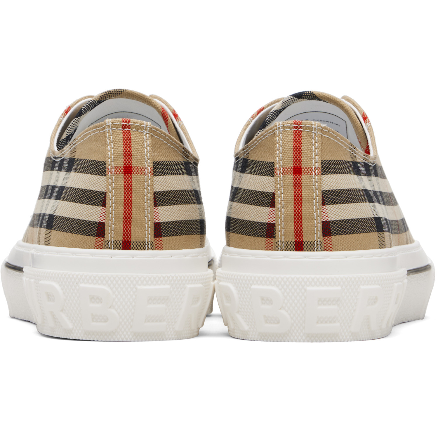  Burberry Beige Check Sneakers 