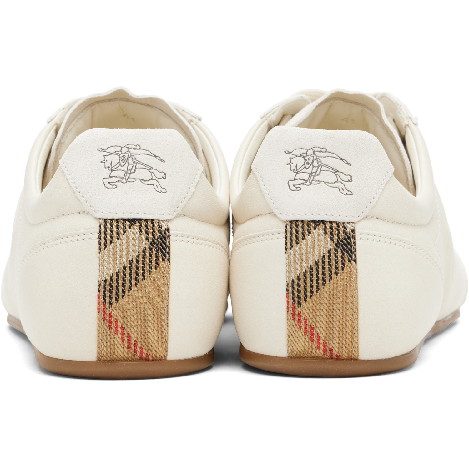  Burberry Beige Leather Knight Runner Sneakers​ 