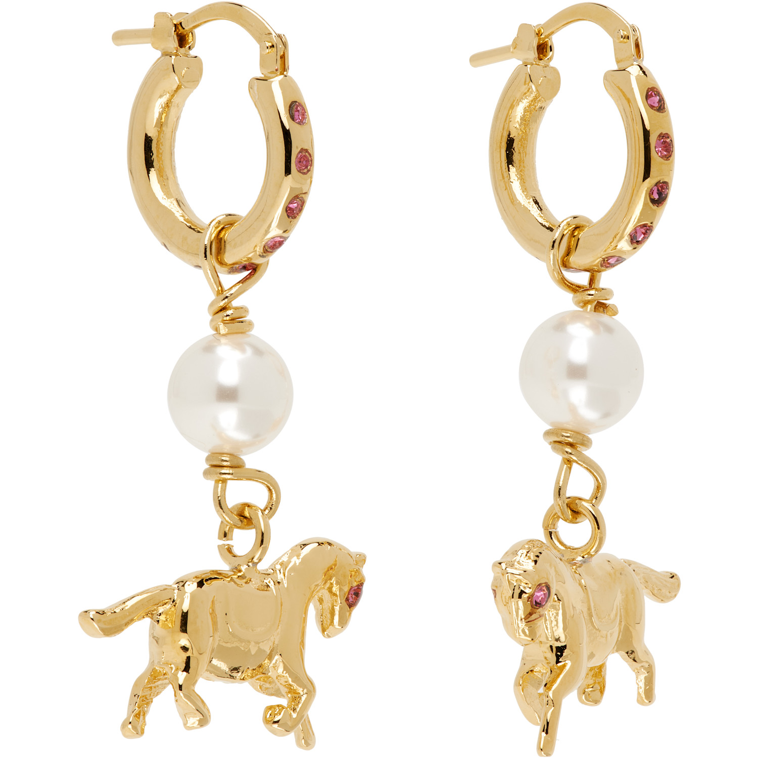  Marni Gold-plated Horse Charm Earrings 