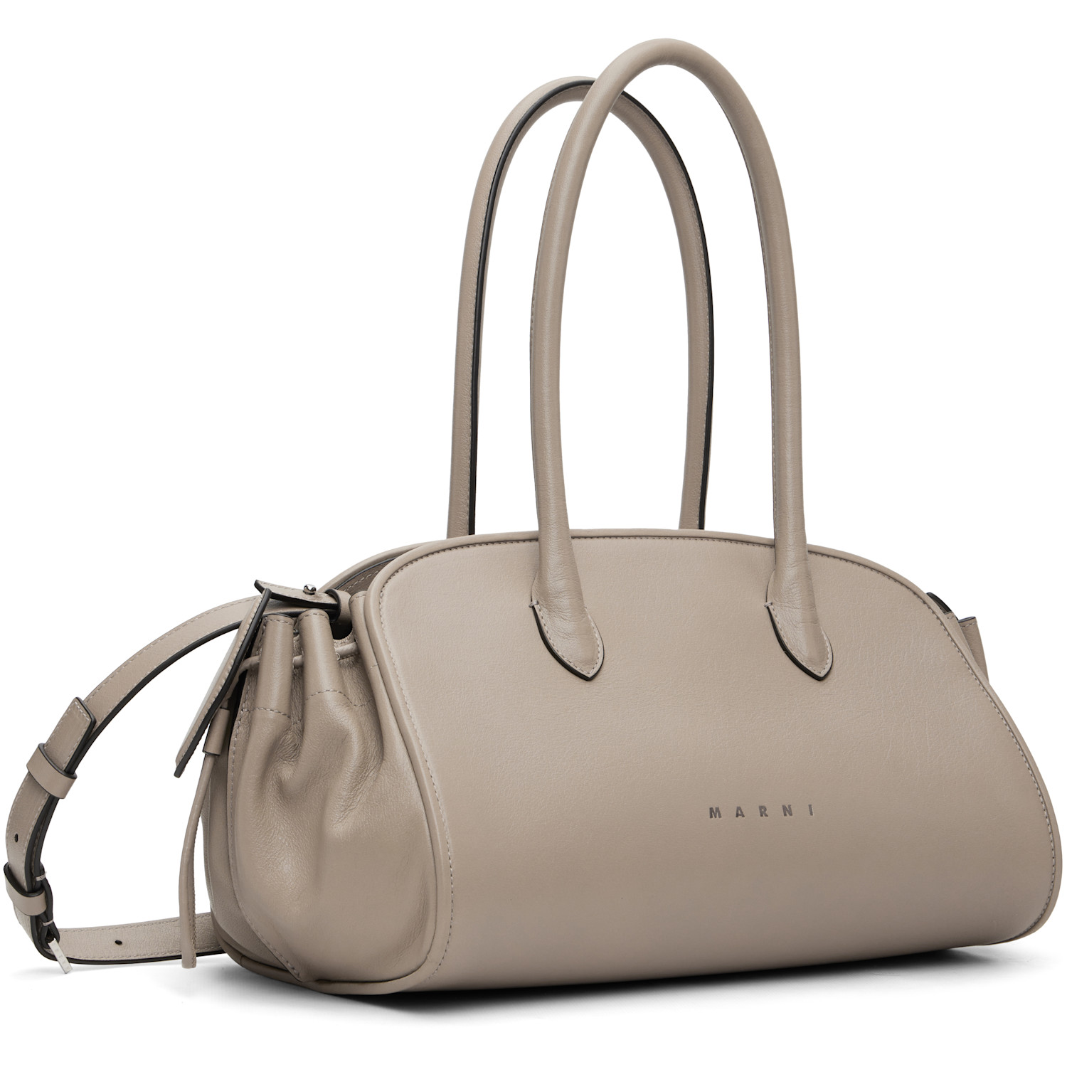  Marni Taupe Leather Tulipea Small Top-handle Bag 
