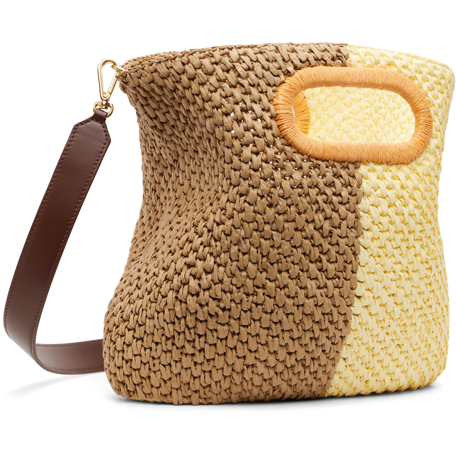  Marni Brown & Yellow Paper Raffia Seaside Bag 