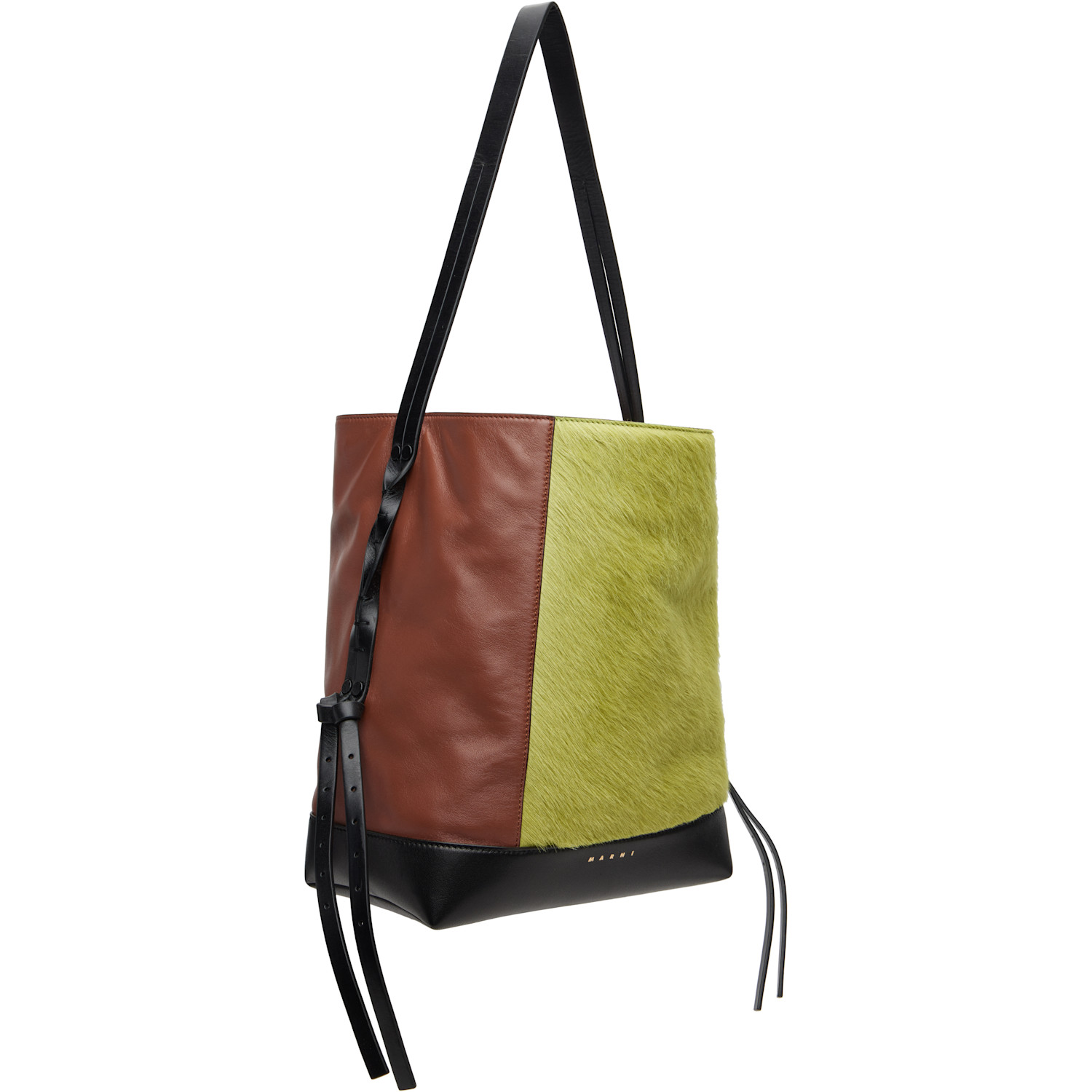  Marni Brown & Green Leather Pod 2.0 Small Bag 