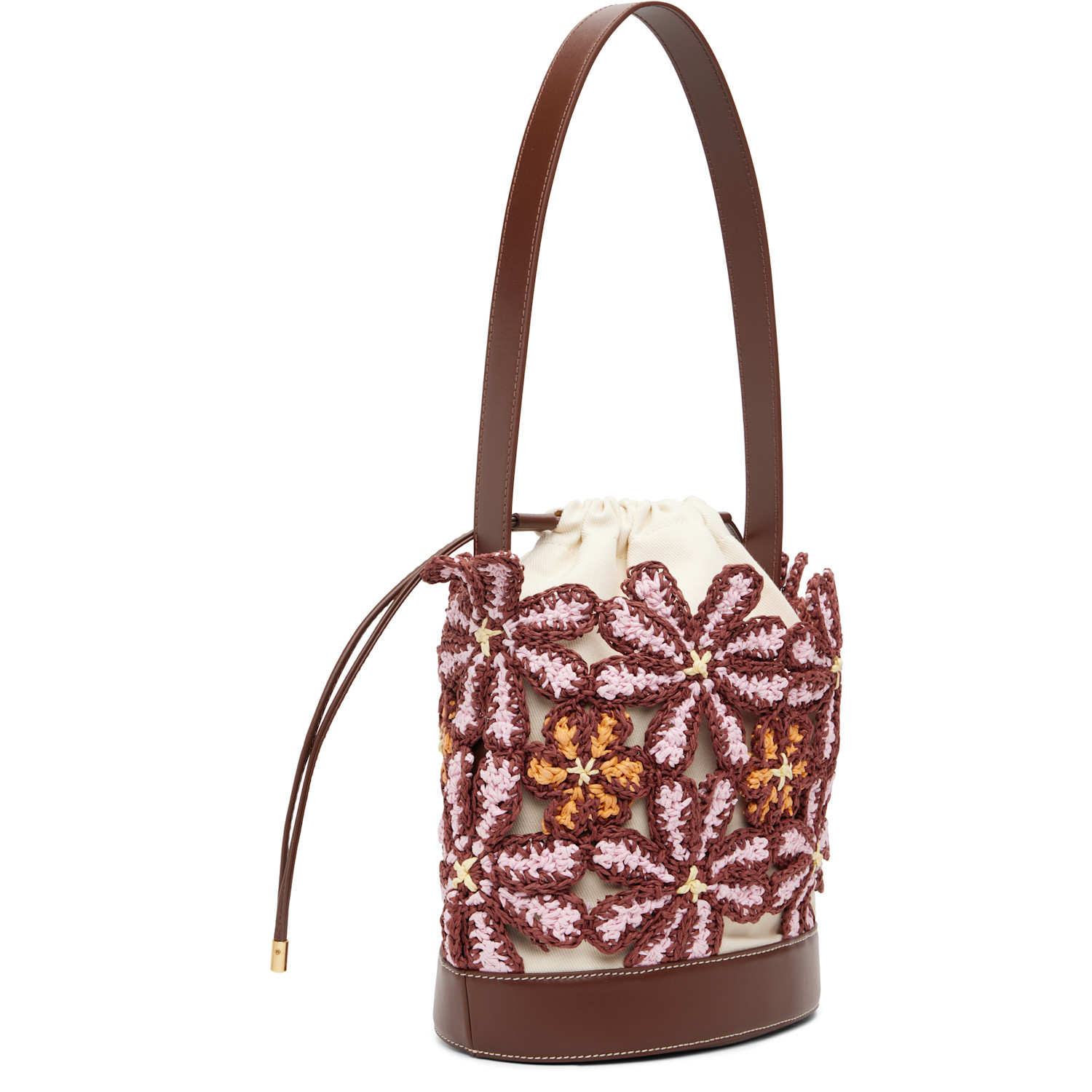  Marni Burgundy Flower Bucket Bag 