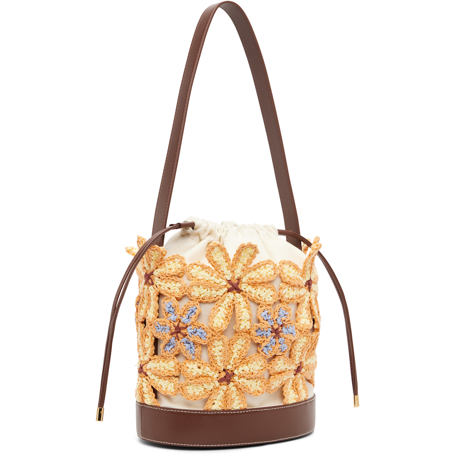  Marni Off-white & Orange Flower Bucket Bag 