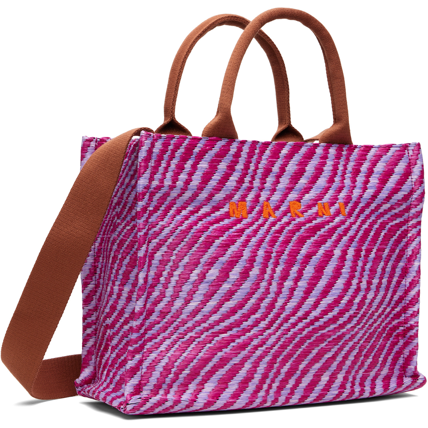  Marni Pink Raffia-effect Small Tote 