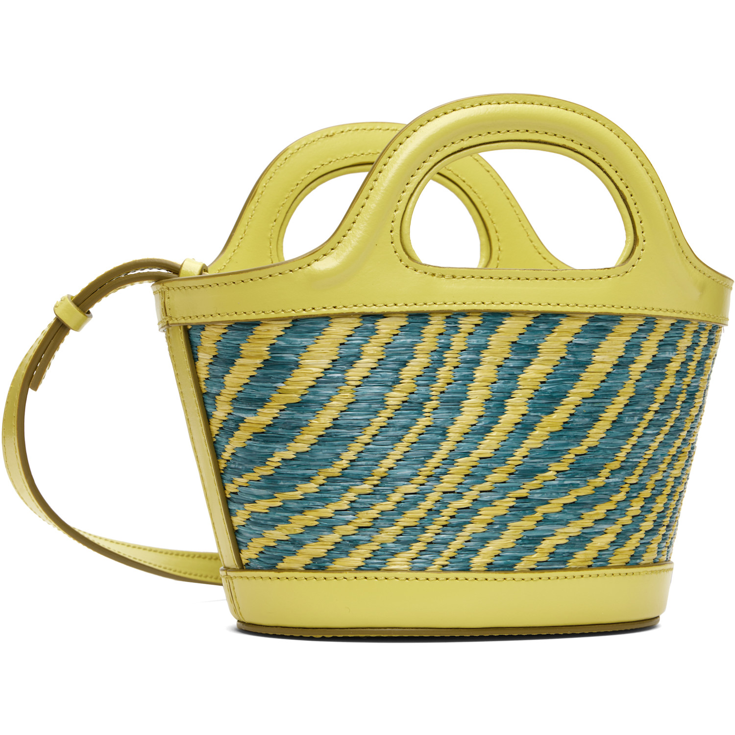  Marni Green Wavy Raffia-effect Tropicalia Micro Tote 