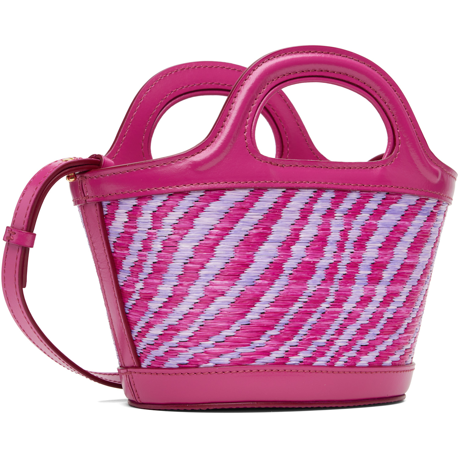  Marni Pink Wavy Raffia-effect Tropicalia Micro Tote 