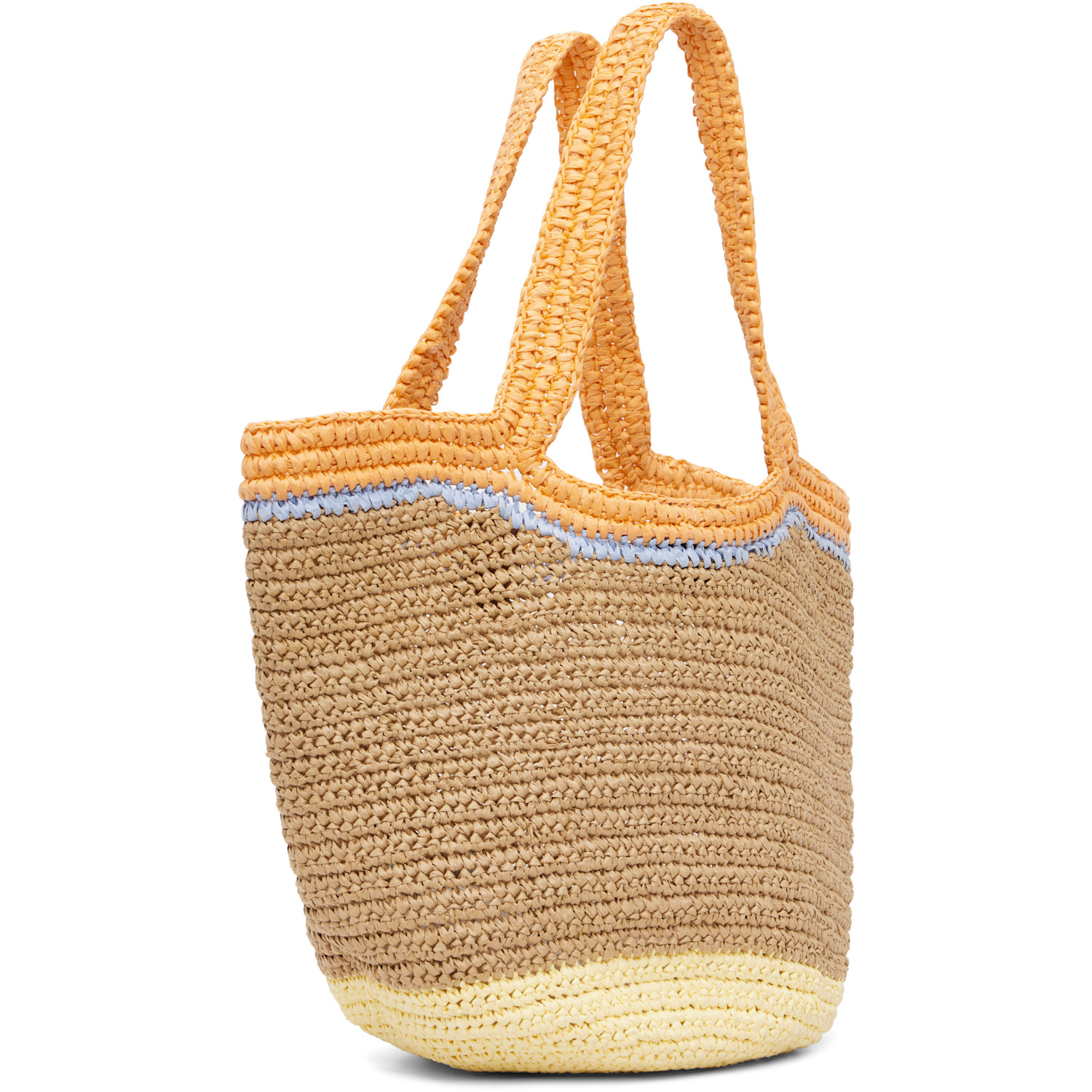  Marni Beige & Orange Paper Raffia Seaside Tote 