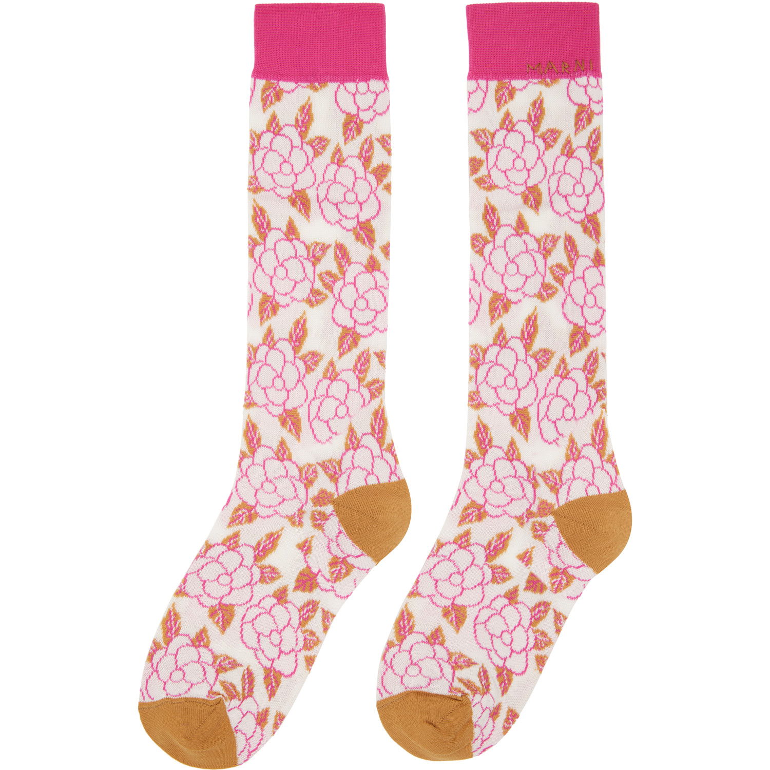  Marni Multicolor Flower Jacquard Socks 